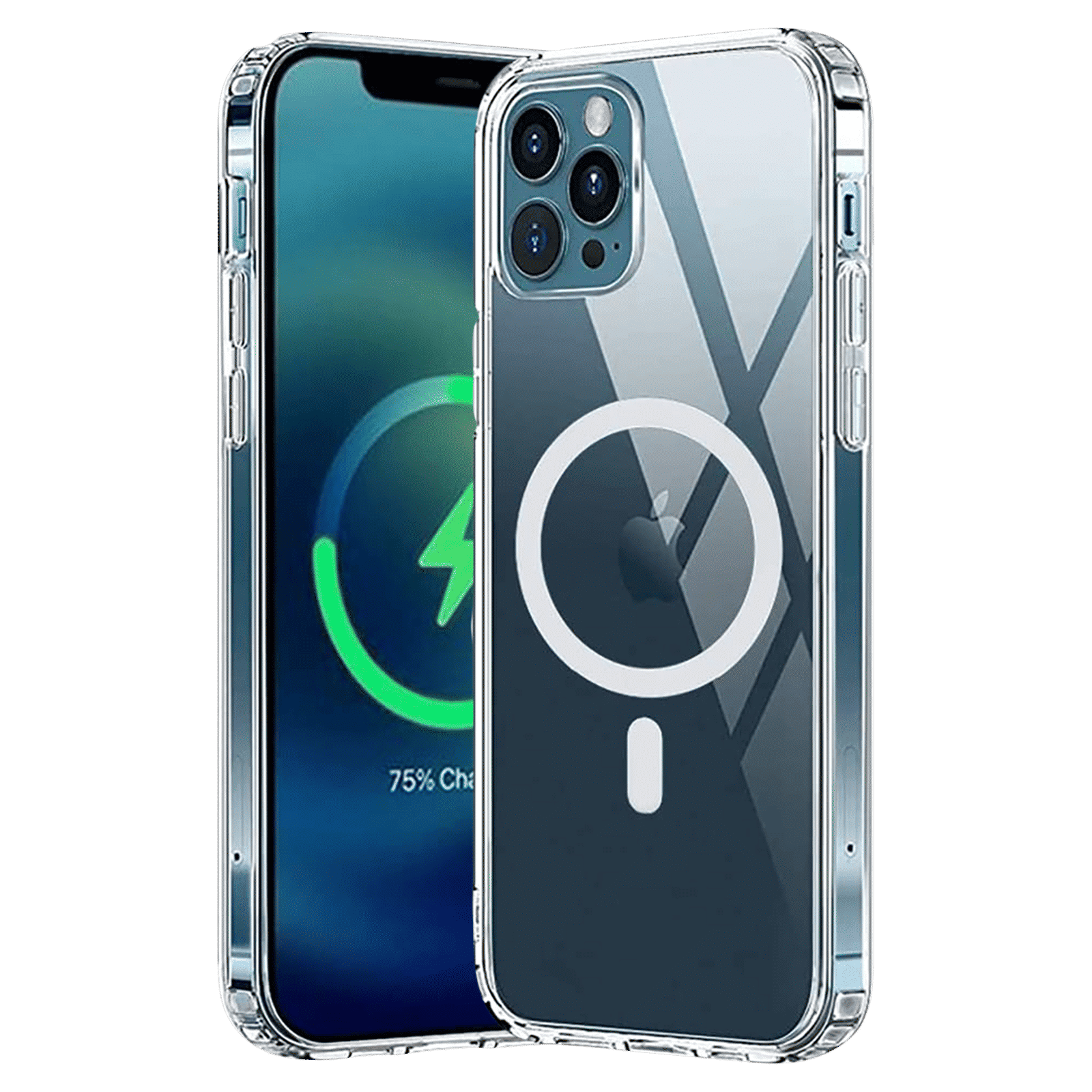 VAKU LUXOS Mag-Pro Polycarbonate Back Cover for Apple iPhone 12, 12 Pro (Supports Wireless Charging, Transparent)_1