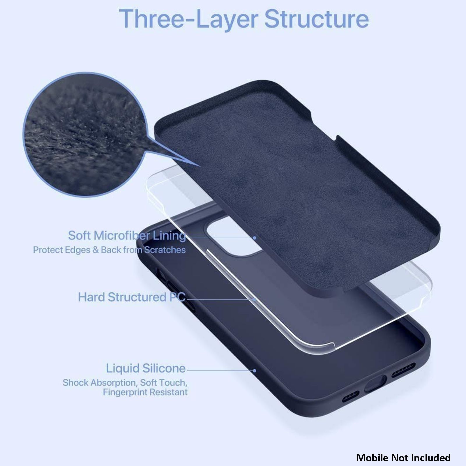 Vaku Soft Silicone & Microfiber Back Cover for Apple iPhone 12, 12 Pro (Supports Wireless Charging, Blue)_5