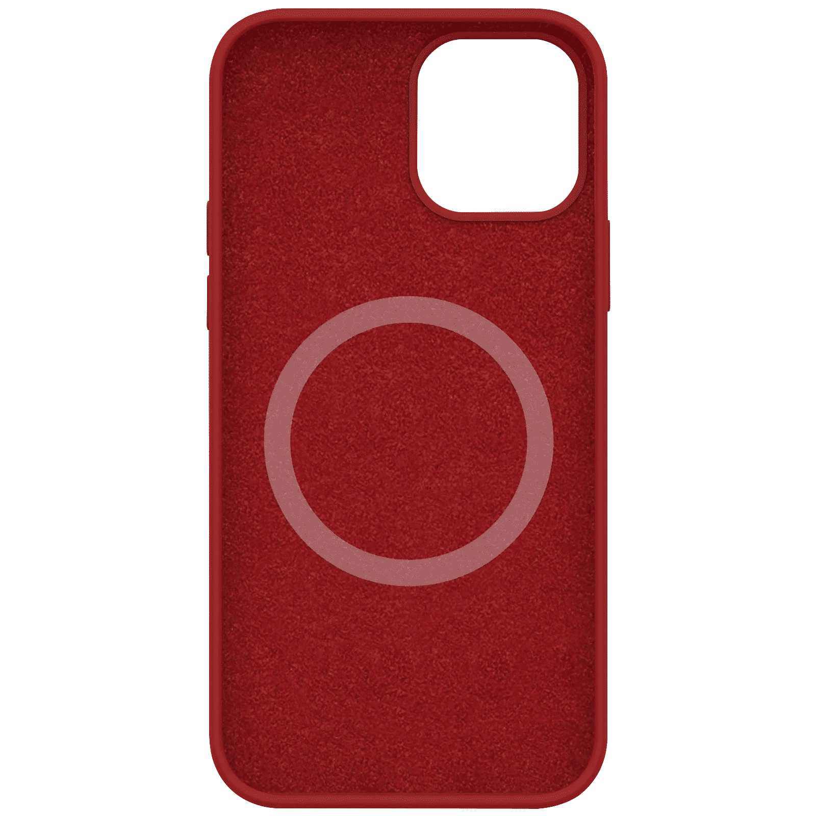 Vaku Soft Silicone & Microfiber Back Cover for Apple iPhone 12, 12 Pro (Supports Wireless Charging, Red)_4