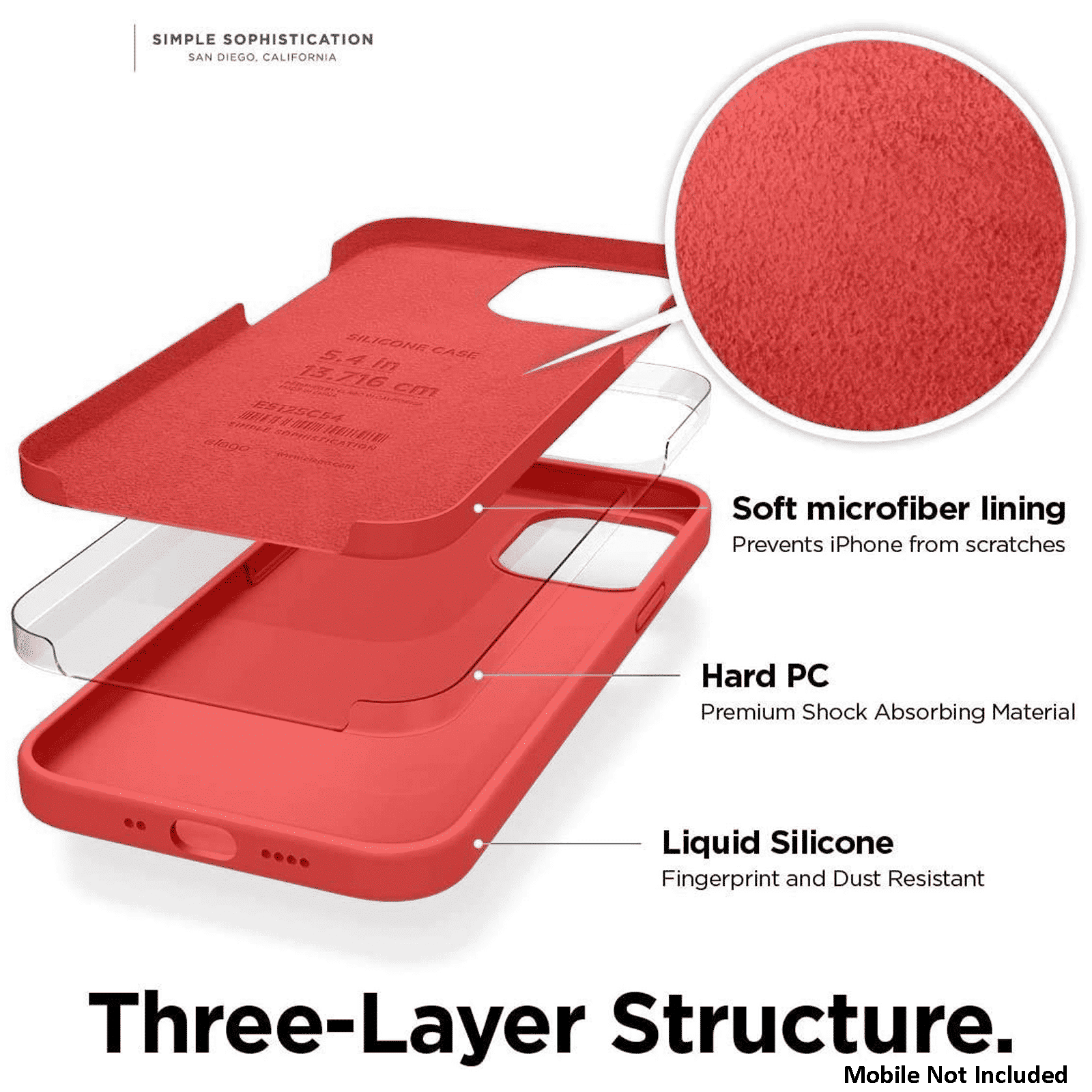 Vaku Soft Silicone & Microfiber Back Cover for Apple iPhone 12, 12 Pro (Supports Wireless Charging, Red)_6