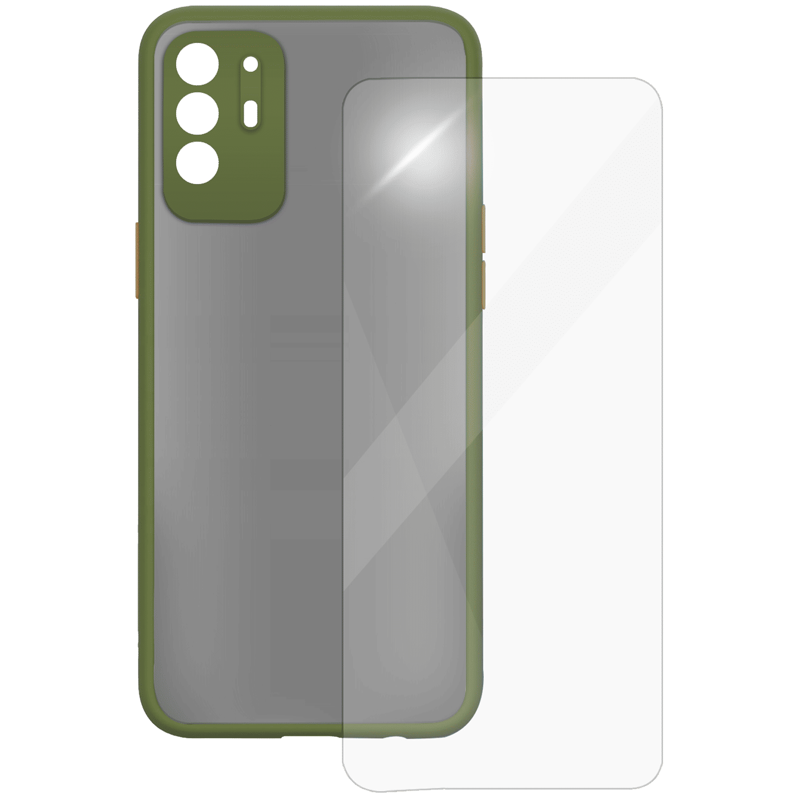 ARROW Camera Duplex Screen Protector & Polycarbonate Back Cover Combo for oppo F19 Pro Plus (Scratch Protection, Light Green)_1