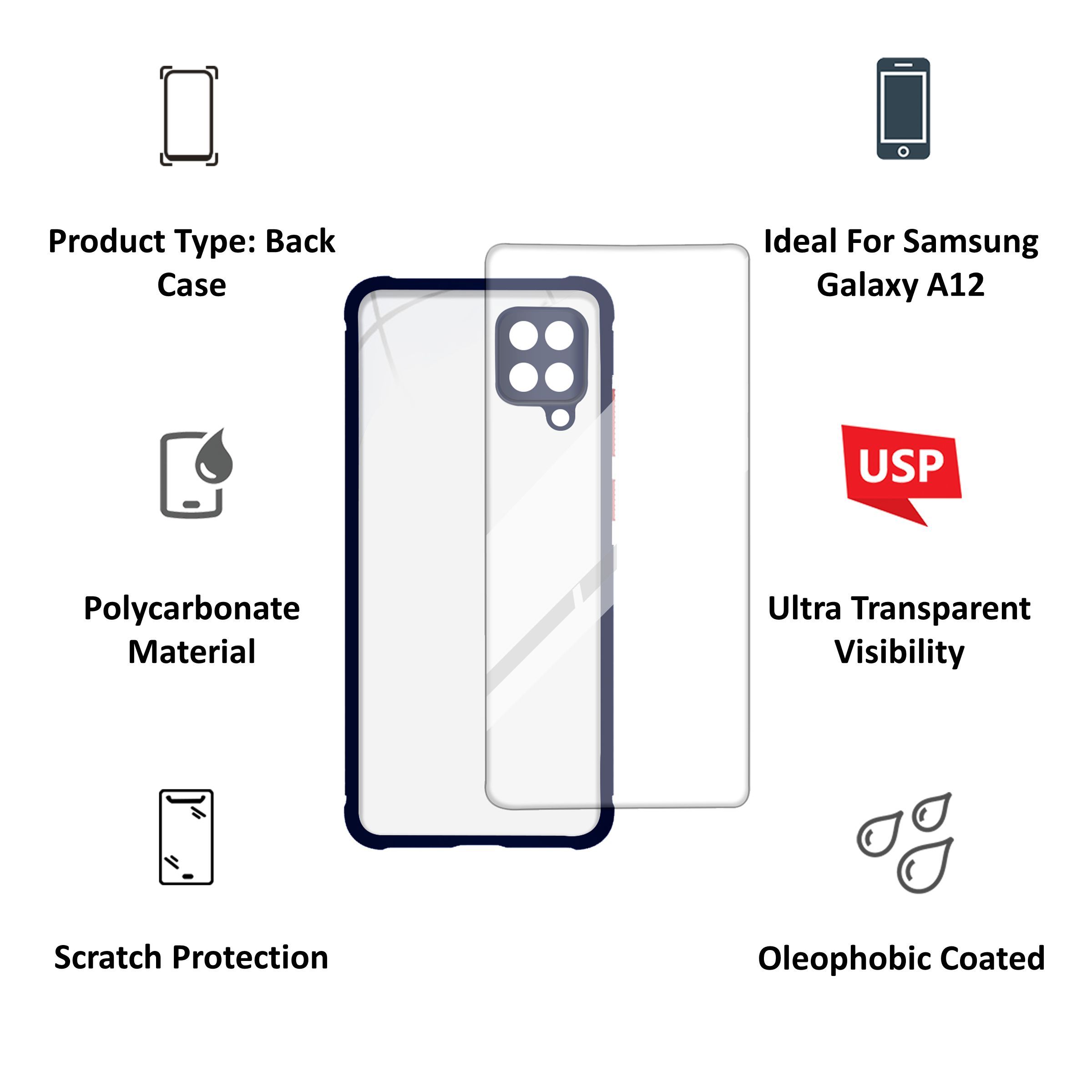 ARROW Hybrid Back Case and Screen Protector Bundle For Samsung Galaxy A12 (Ultra Transparent Visibility)_4