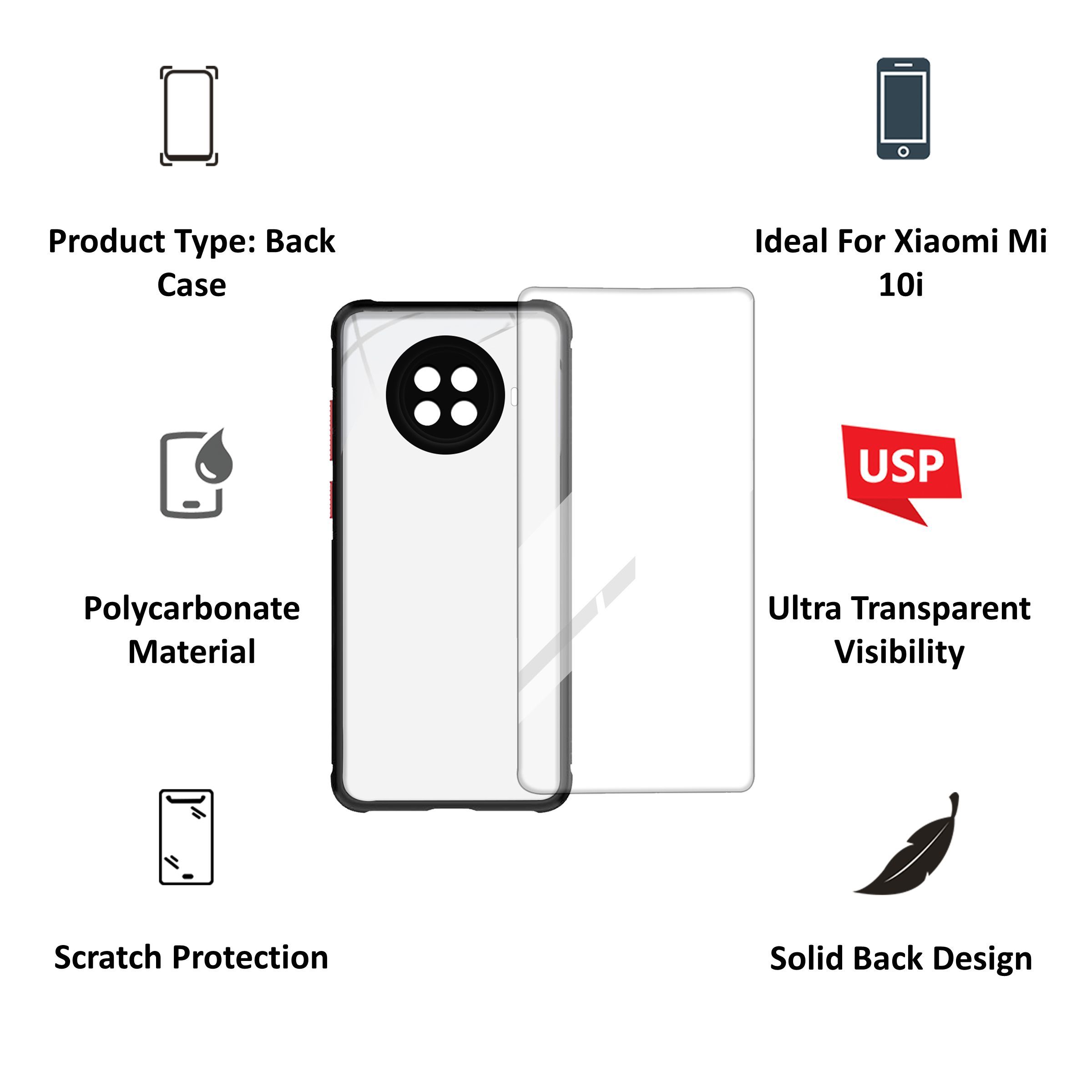 ARROW Hybrid Screen Protector & Polycarbonate Back Cover Combo for Xiaomi Mi 10i (Scratch Protection, Black)_4
