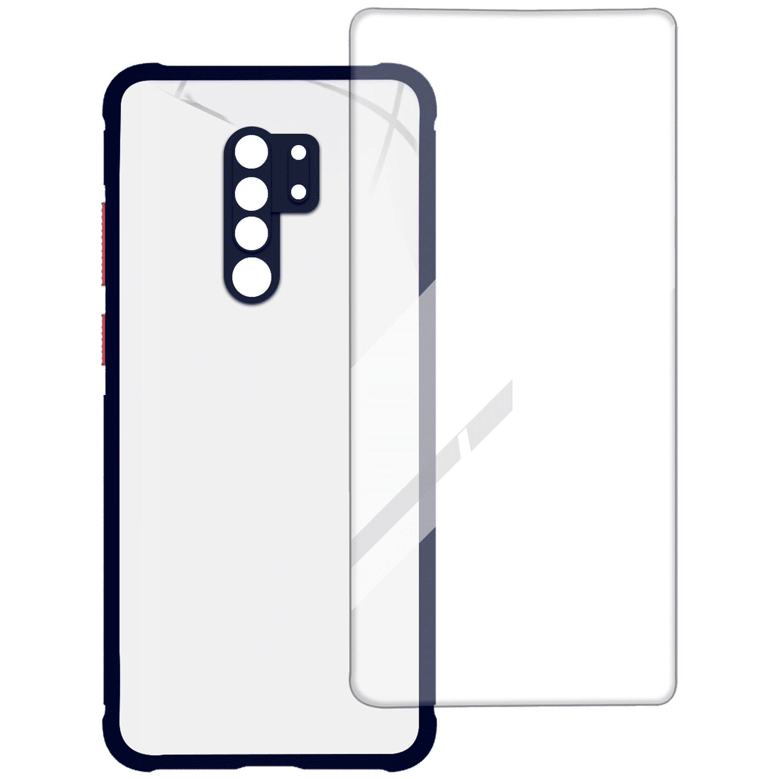 ARROW Hybrid Screen Protector & Polycarbonate Back Cover Combo for Xiaomi Redmi 9 Prime (Anti Scratch Design, Blue)_1