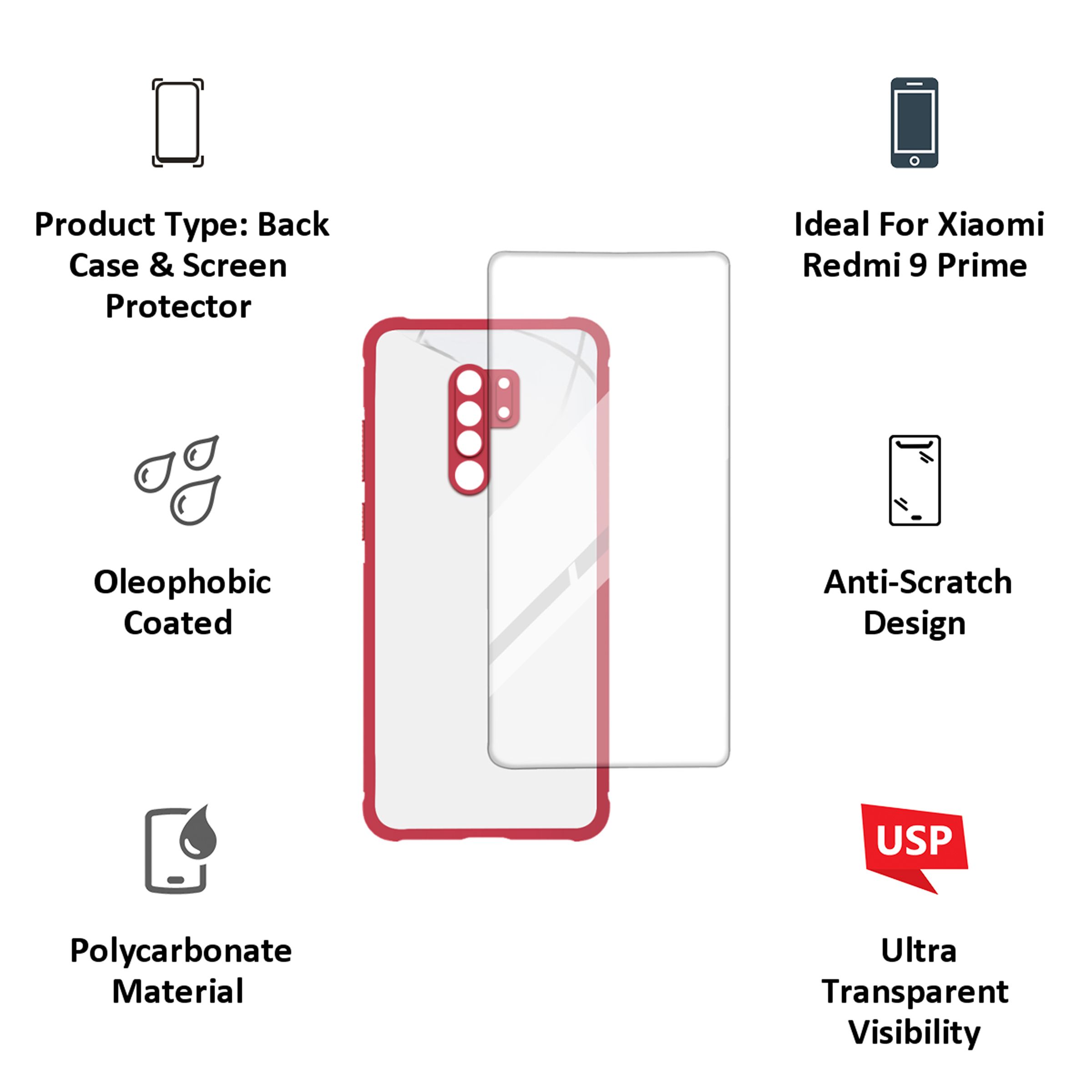 ARROW Hybrid Back Case and Screen Protector Bundle For Redmi 9 Prime (Ultra Transparent Visibility)_4