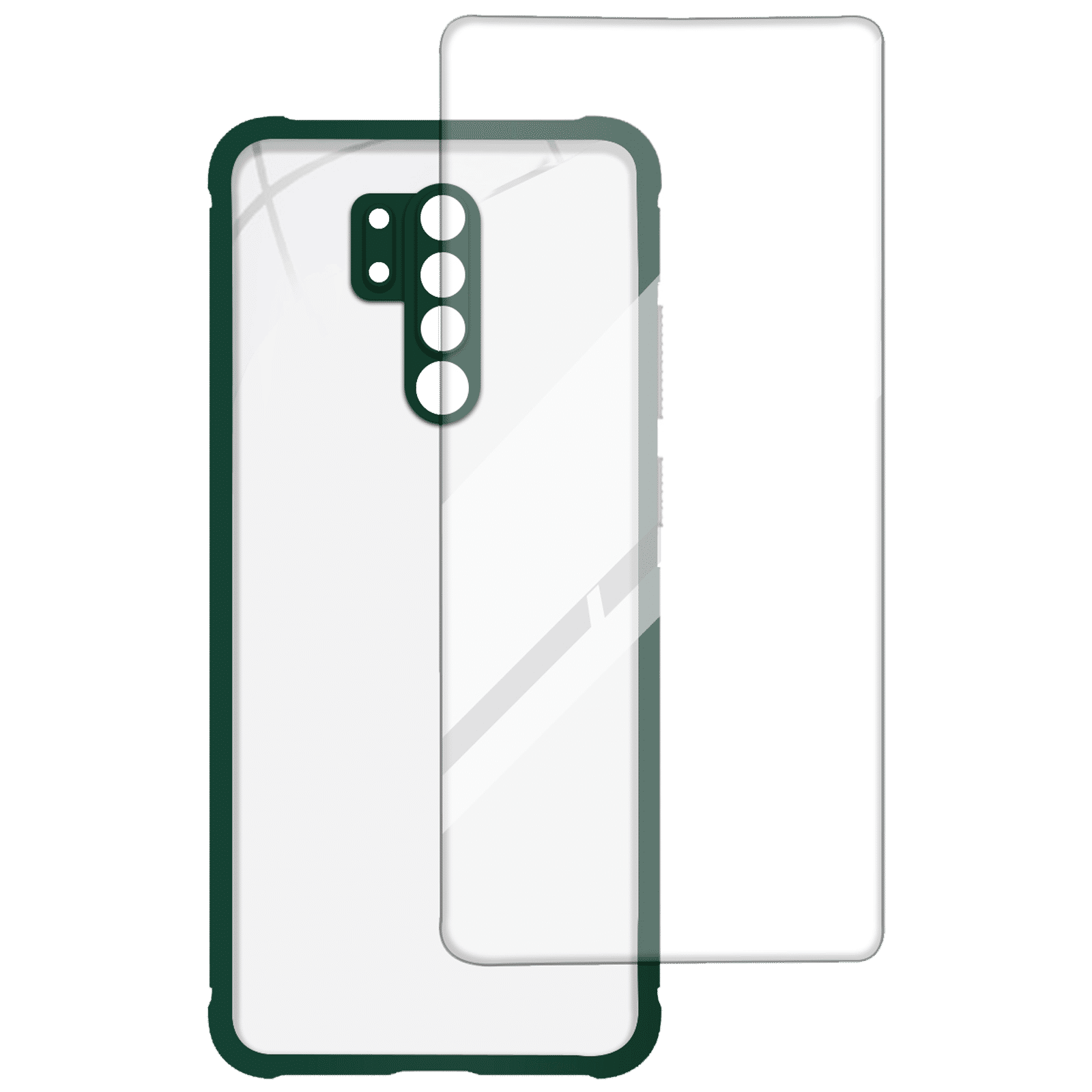 ARROW Hybrid Screen Protector & Polycarbonate Back Cover Combo for Xiaomi Redmi 9 Prime (Anti Scratch Design, Dark Green) ARROW Hybrid Screen Protector & Polycarbonate Back Cover Combo for Xiaomi Redmi 9 Prime (Anti Scratch Design, Dark Green)_2