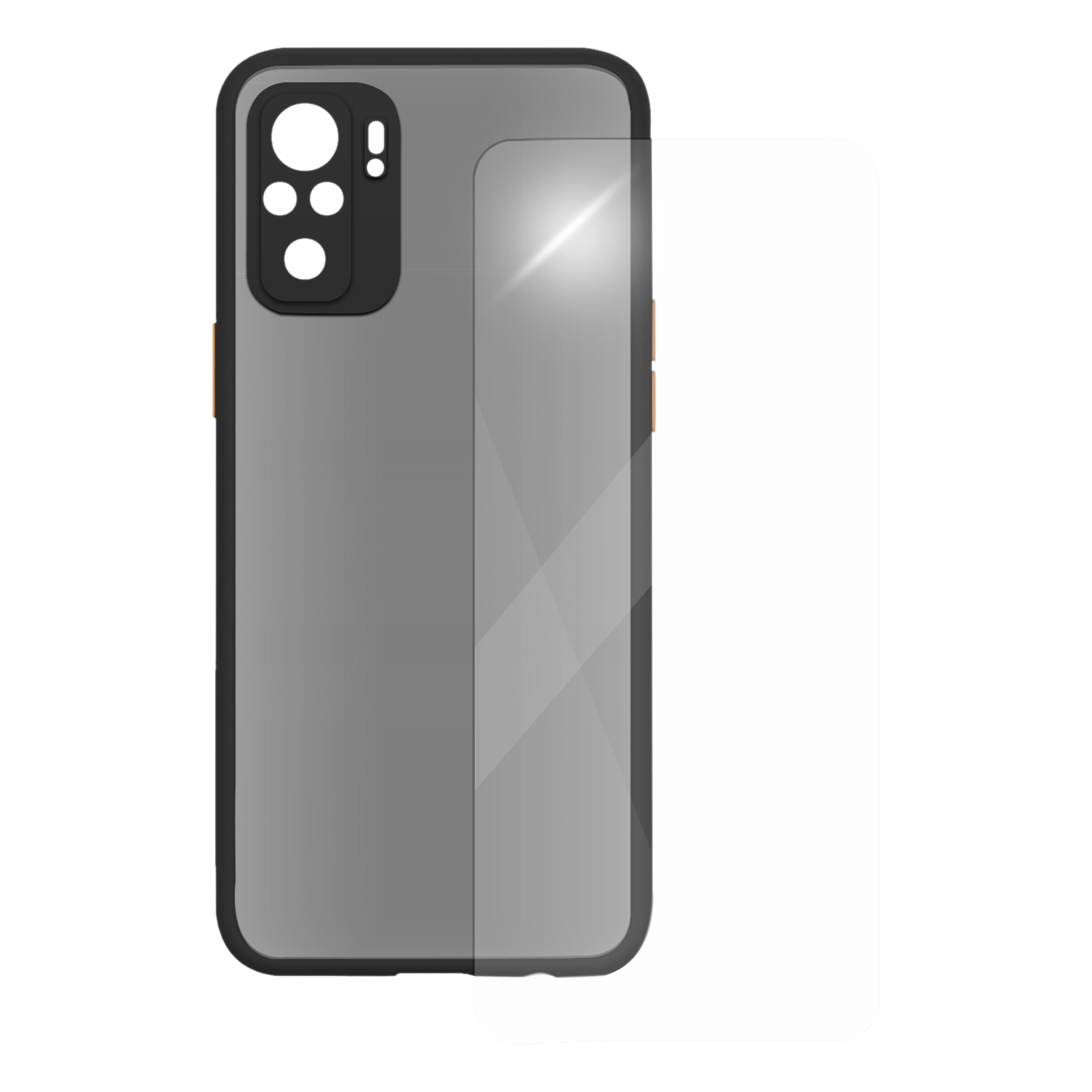 Arrow Duplex Screen Protector & Polycarbonate Back Cover Combo for Redmi Note 10 (Anti Scratch Design, Black)_2