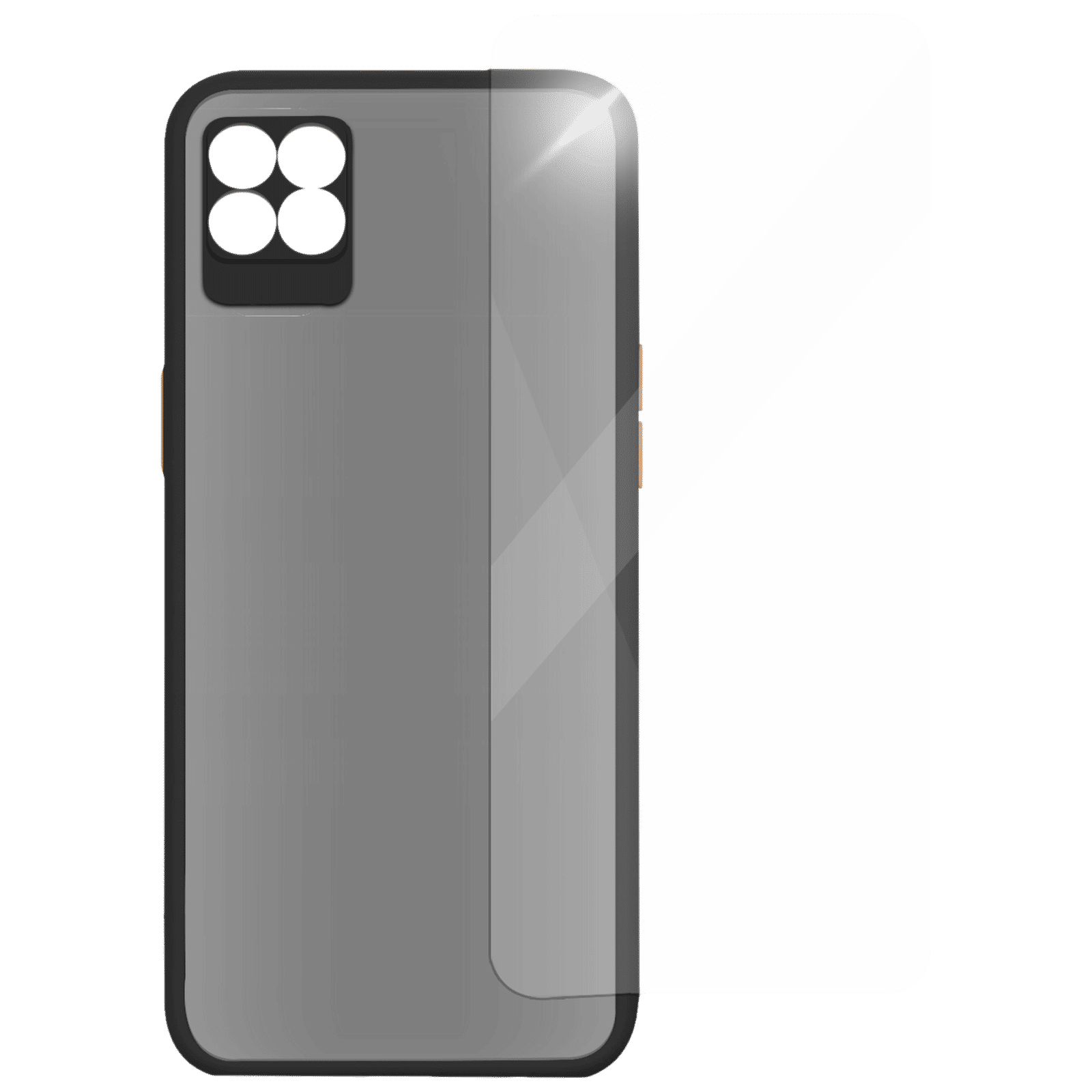 Arrow Duplex Screen Protector & Polycarbonate Back Cover Combo for realme 8 (Anti Scratch Design, Black)_2