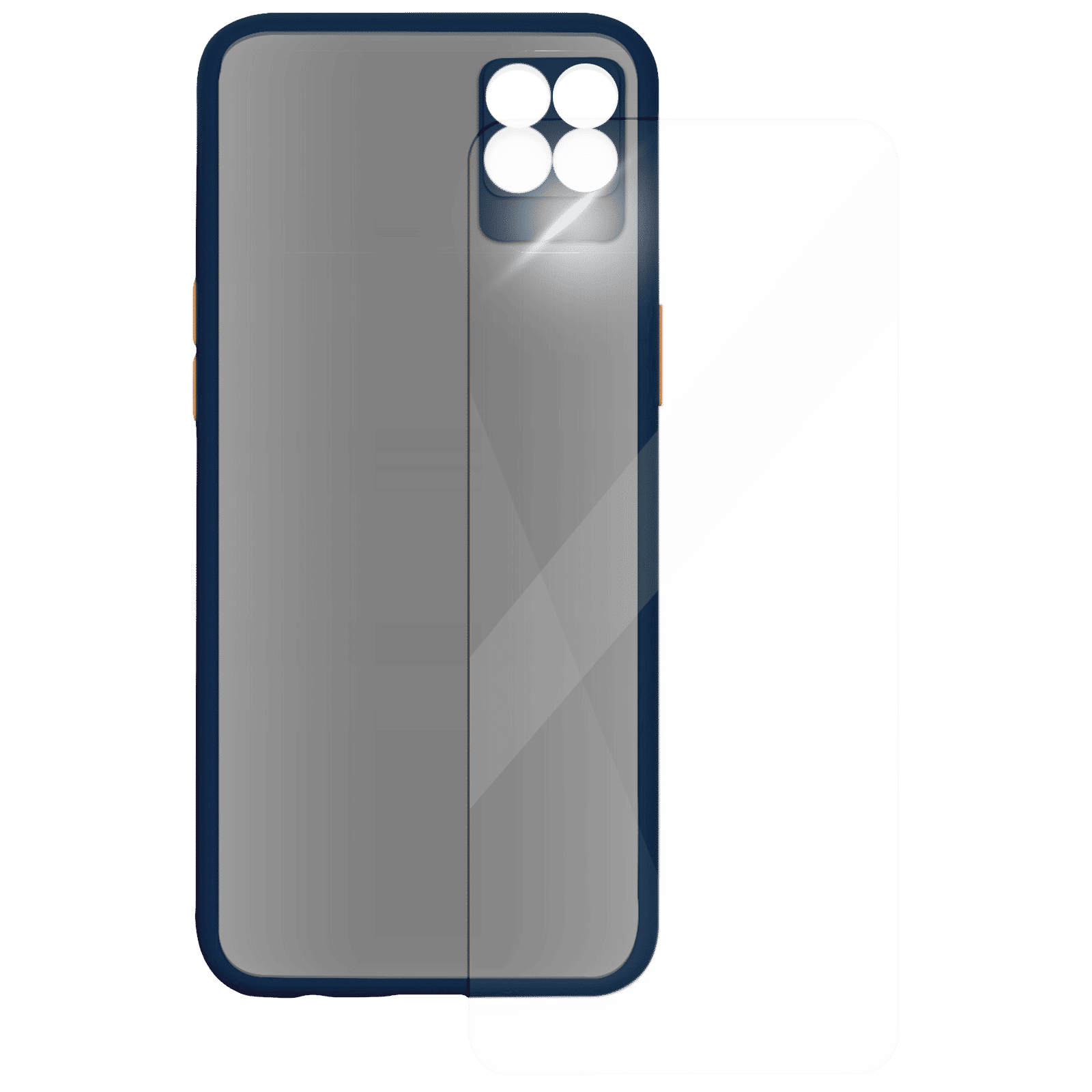 Arrow Duplex Screen Protector & Polycarbonate Back Cover Combo for realme 8 (Anti Scratch Design, Blue)_1