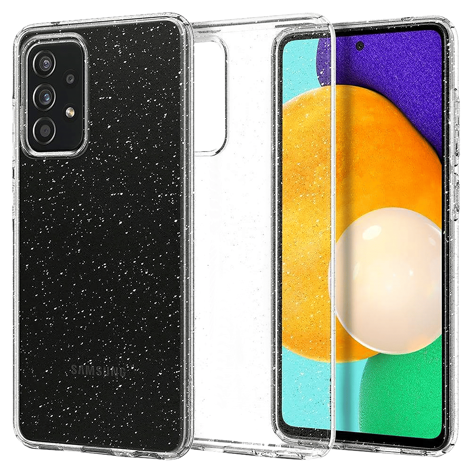spigen Liquid Crystal Glitter TPU Back Cover for SAMSUNG Galaxy A52, A52 5G, A52s 5G (Air Cushion Technology, Crystal Quartz)_1