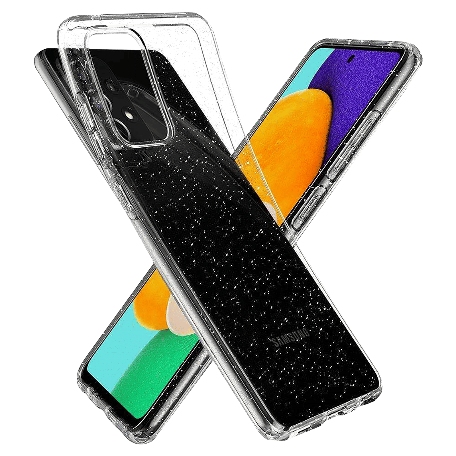spigen Liquid Crystal Glitter TPU Back Cover for SAMSUNG Galaxy A52, A52 5G, A52s 5G (Air Cushion Technology, Crystal Quartz)_8