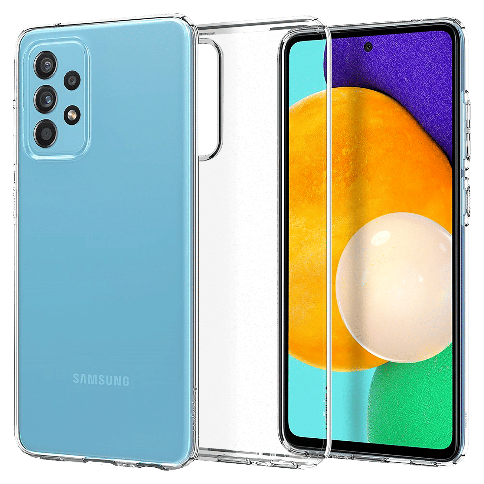 spigen Crystal Flex TPU Back Cover for Samsung Galaxy A52 (Innovative Dot System, Clear)_1