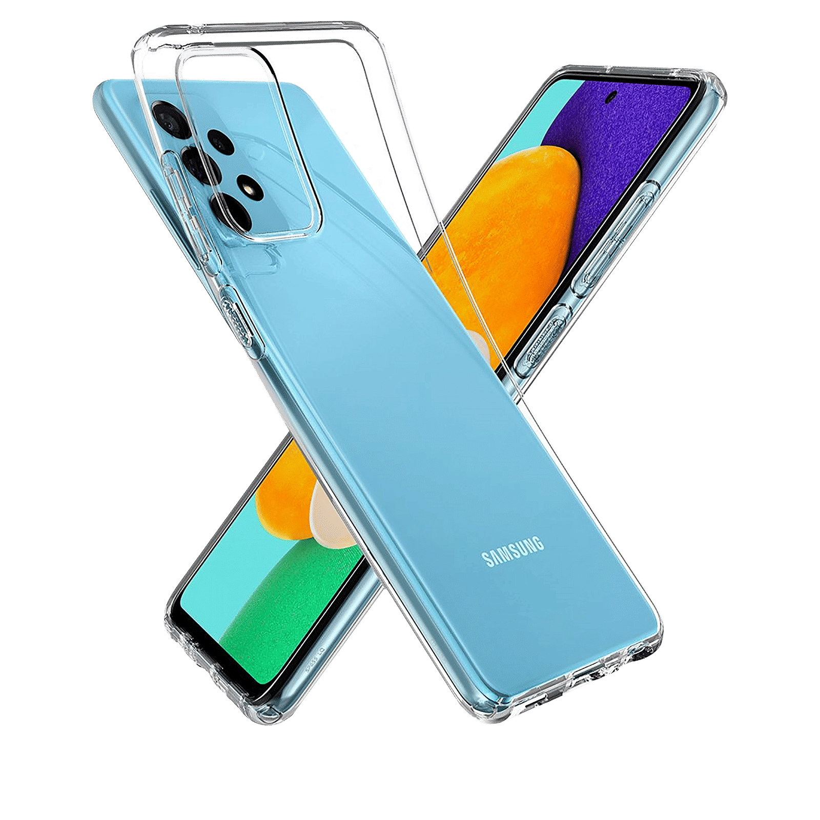 spigen Crystal Flex TPU Back Cover for Samsung Galaxy A52 (Innovative Dot System, Clear)_3