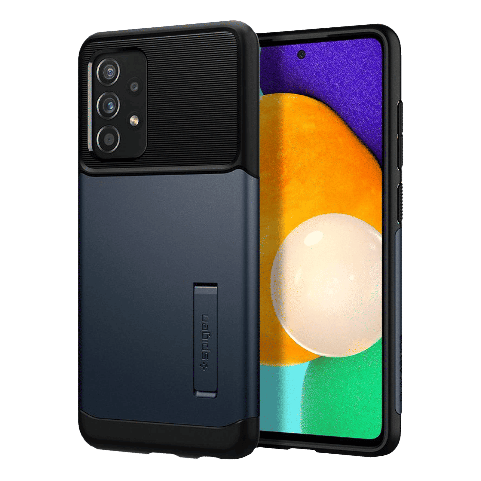 spigen Slim Armor Hard TPU & Polycarbonate Back Cover for SAMSUNG Galaxy A52, Galaxy A52 5G, Galaxy A52s 5G (Air Cushion Technology, Metal Slate)_1