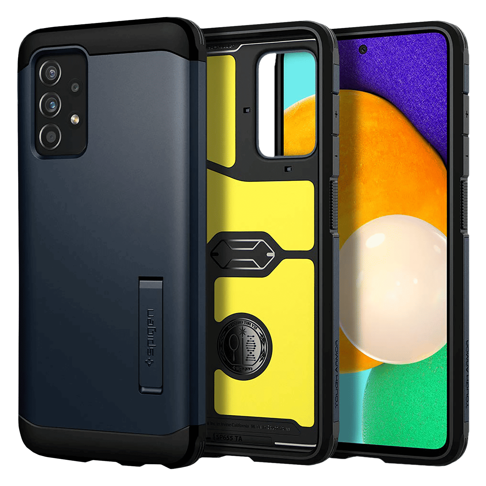 spigen Tough Armor TPU & Polycarbonate Back Case with Stand for SAMSUNG Galaxy A52, A52s (Wireless Charging Compatible, Metal Slate) spigen Tough Armor TPU & Polycarbonate Back Case with Stand for SAMSUNG Galaxy A52, A52s (Wireless Charging Compatible, Metal Slate)_1