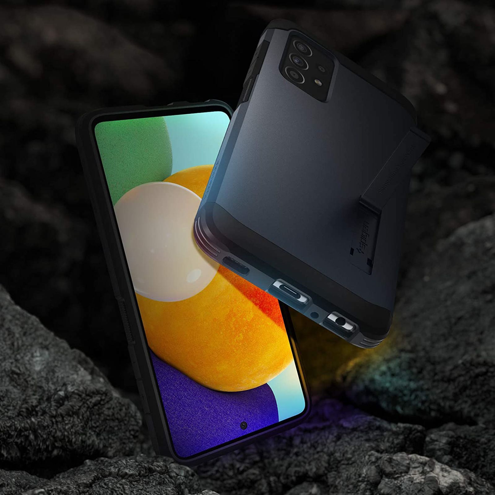 spigen Tough Armor TPU & Polycarbonate Back Case with Stand for SAMSUNG Galaxy A52, A52s (Wireless Charging Compatible, Metal Slate) spigen Tough Armor TPU & Polycarbonate Back Case with Stand for SAMSUNG Galaxy A52, A52s (Wireless Charging Compatible, Metal Slate)_8