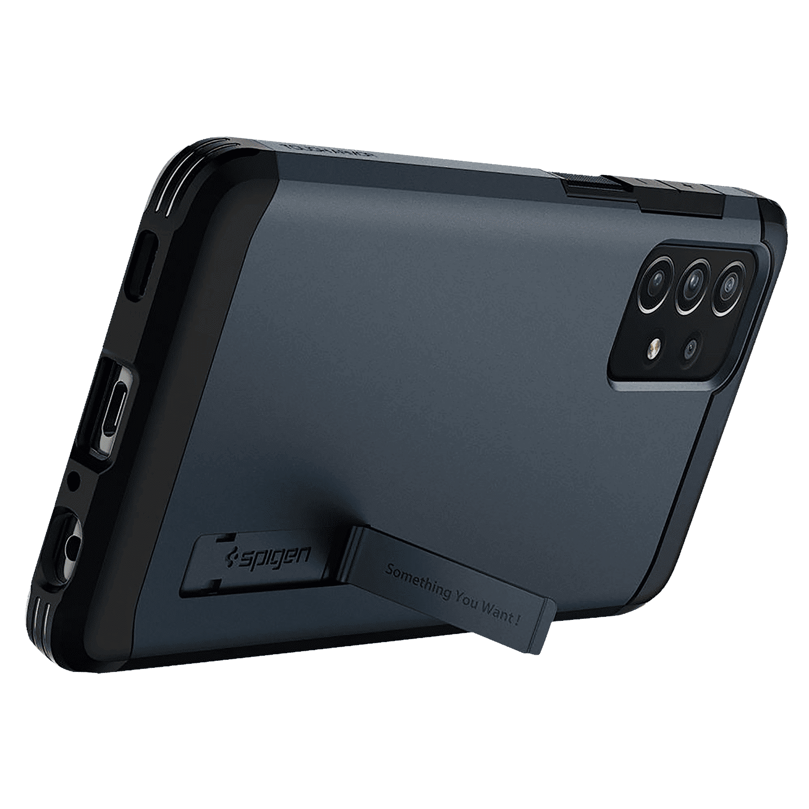 spigen Tough Armor TPU & Polycarbonate Back Case with Stand for SAMSUNG Galaxy A72 (Wireless Charging Compatible, Metal Slate) spigen Tough Armor TPU & Polycarbonate Back Case with Stand for SAMSUNG Galaxy A72 (Wireless Charging Compatible, Metal Slate)_9