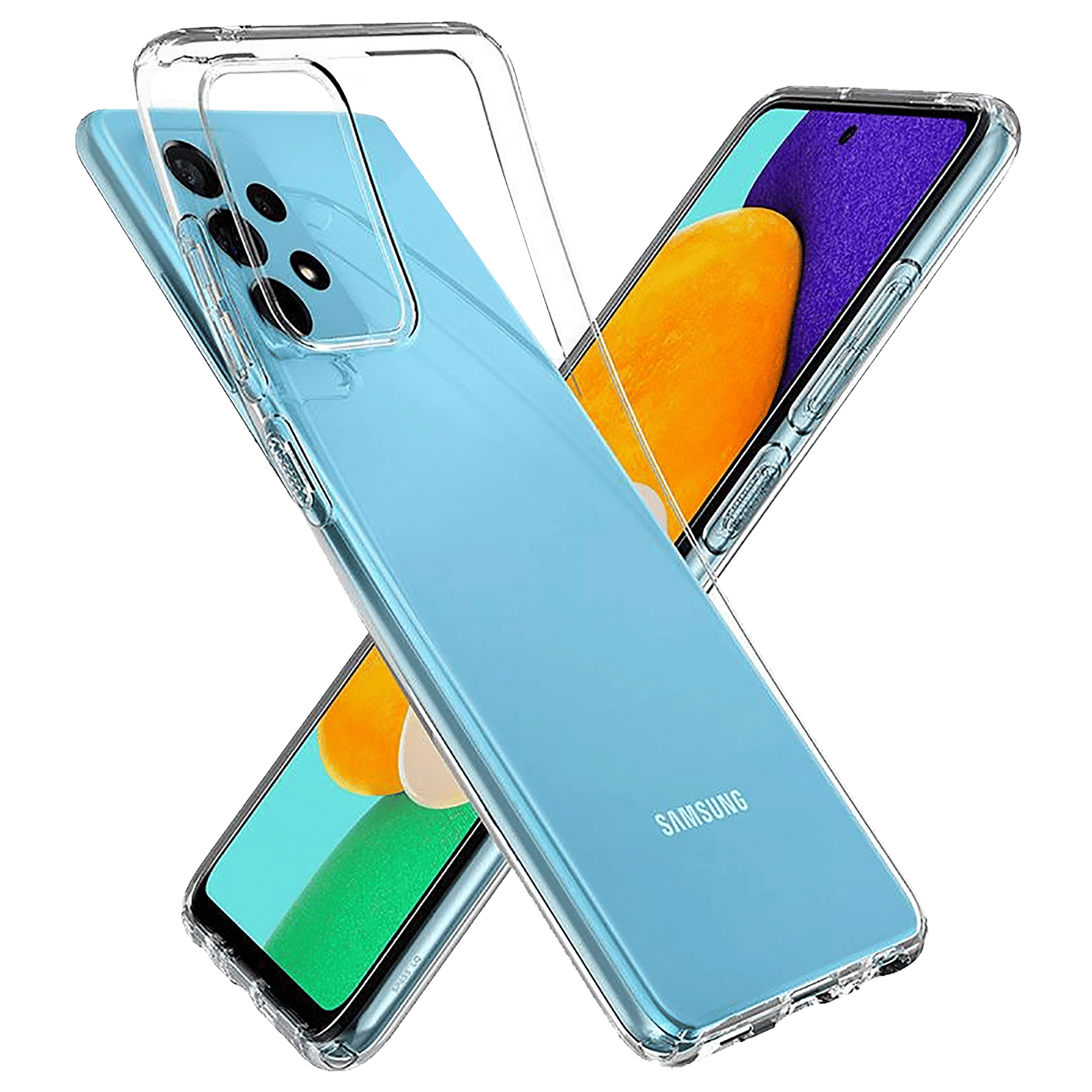 spigen Crystal Flex TPU Back Cover for Samsung Galaxy A72 (Anti Shock Casing, Clear)_1