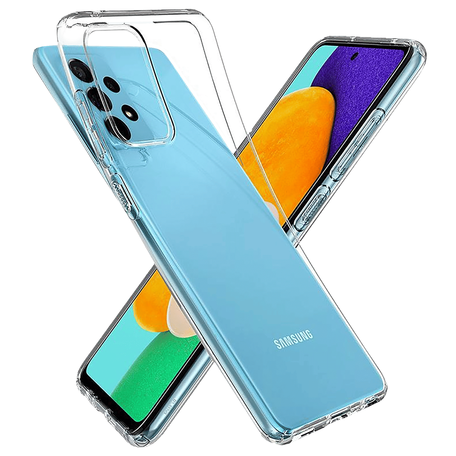 spigen Crystal Flex TPU Back Cover for Samsung Galaxy A72 (Anti Shock Casing, Clear)_5