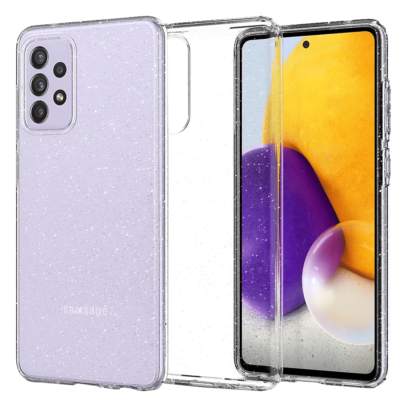 spigen Liquid Crystal Glitter TPU Back Cover for SAMSUNG Galaxy A72 (Slim Protection, Crystal Quartz)_1
