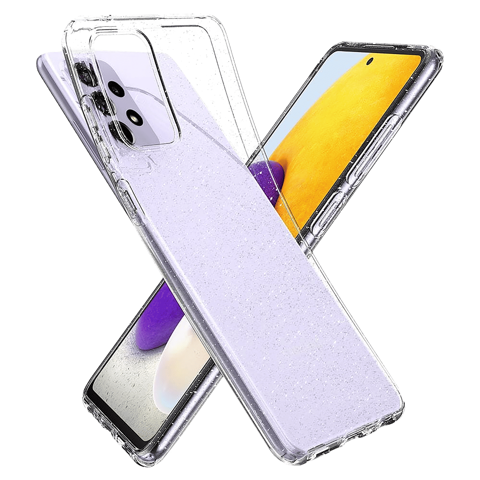 spigen Liquid Crystal Glitter TPU Back Cover for SAMSUNG Galaxy A72 (Slim Protection, Crystal Quartz)_8