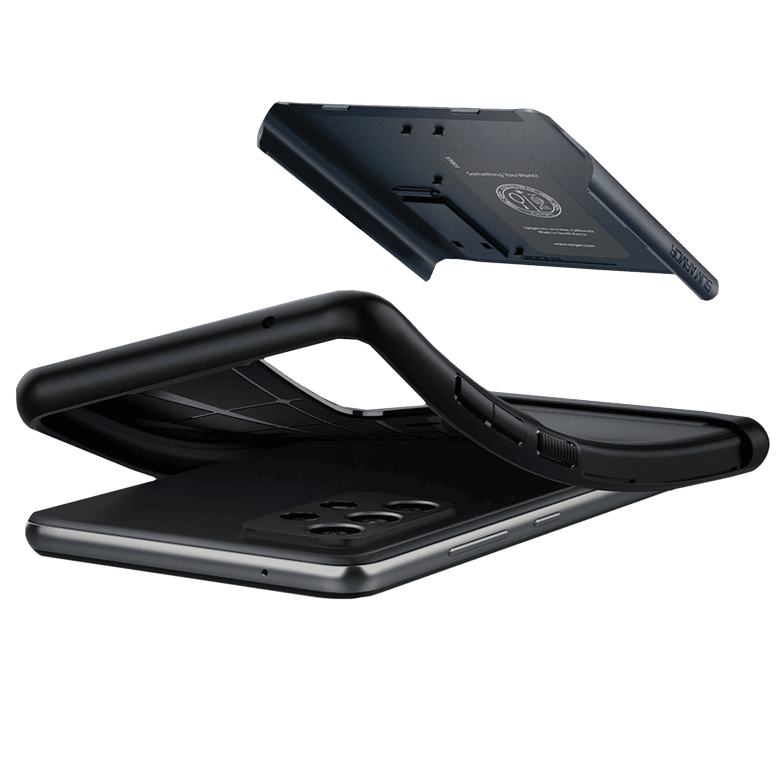 spigen Slim Armor TPU & Polycarbonate Back Cover for SAMSUNG Galaxy A72 (Air Cushion Technology, Metal Slate)_6