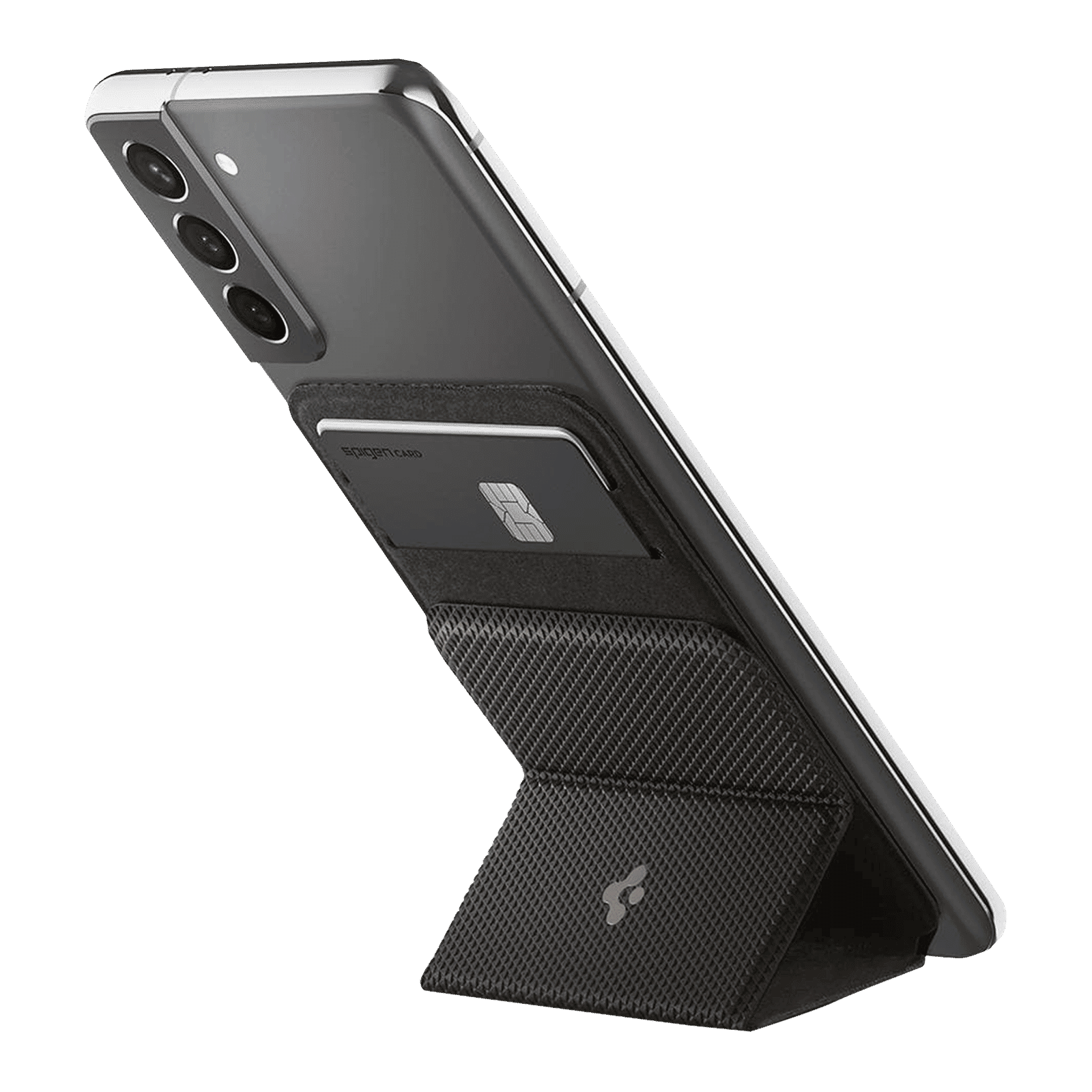 spigen Smart Fold Polyurethane Leather Mobile Attachment (Tri Fold Design, AMP02835, Gunmetal)_16