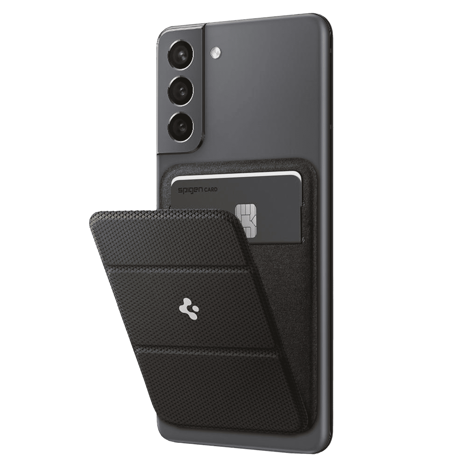 spigen Smart Fold Polyurethane Leather Mobile Attachment (Tri Fold Design, AMP02835, Gunmetal)_17