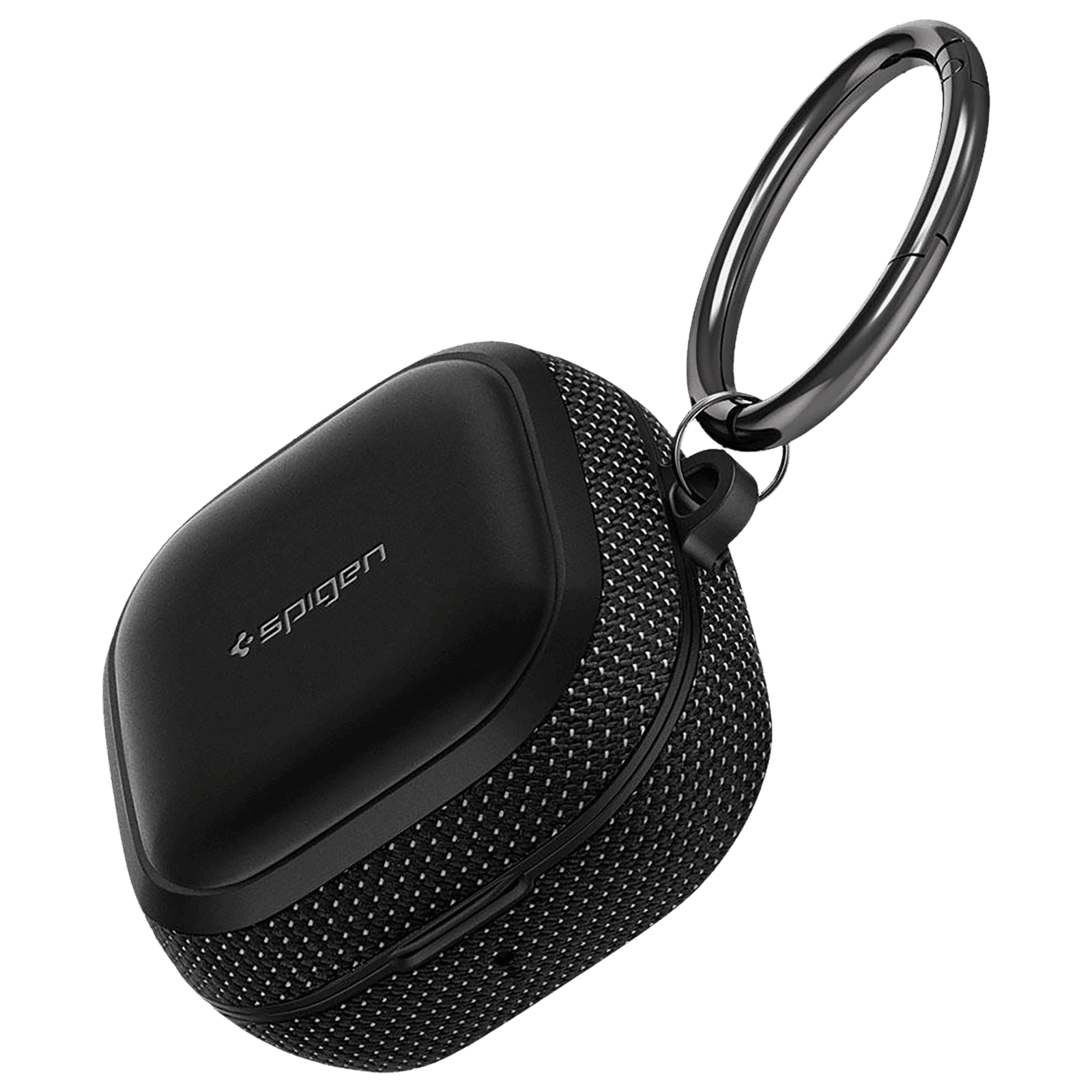 spigen Classic Fit TPU and Polycarbonate Back Cover for Galaxy Buds 2, Galaxy Buds Pro and Galaxy Buds Live (Metal Carabiner, Black)_7