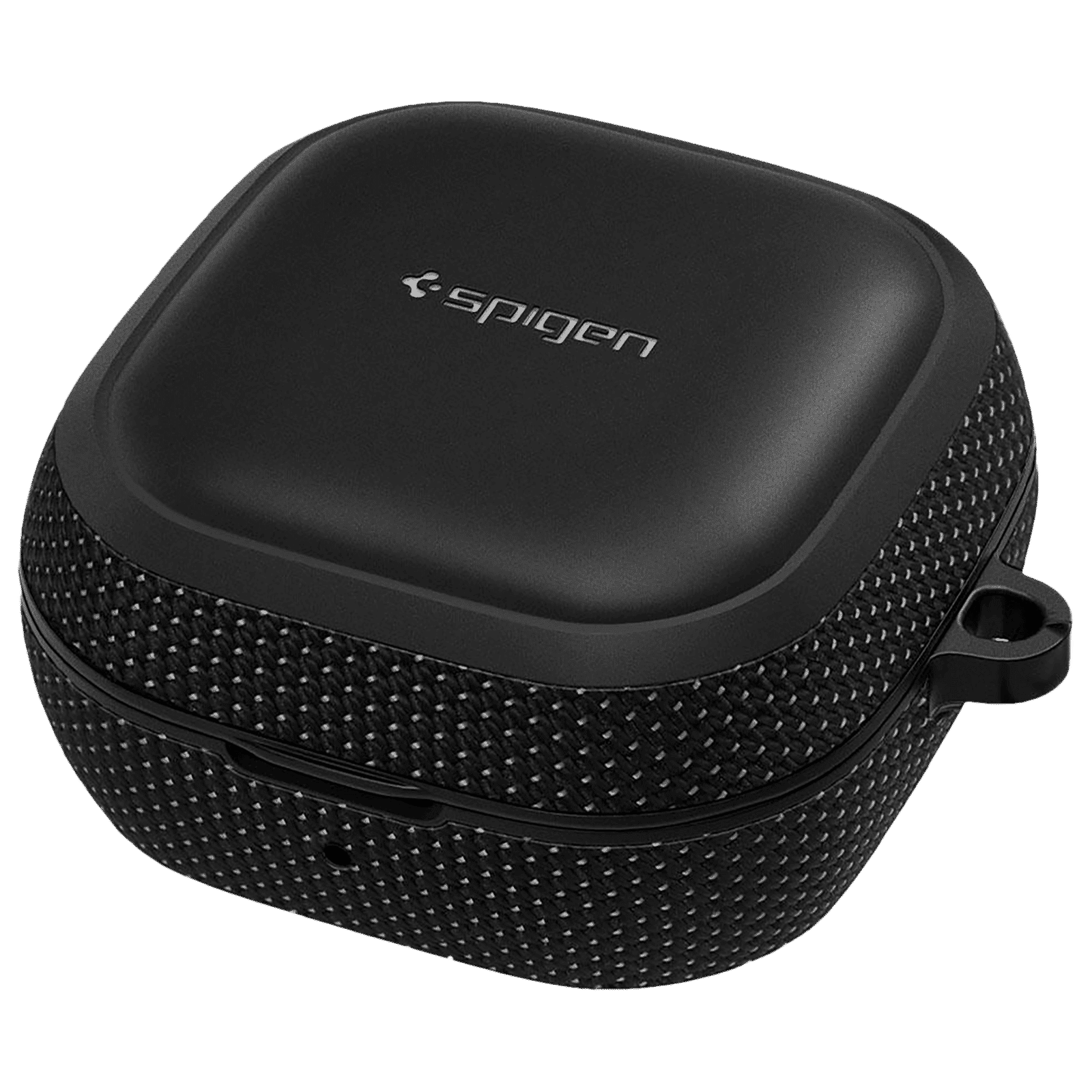 spigen Classic Fit TPU and Polycarbonate Back Cover for Galaxy Buds 2, Galaxy Buds Pro and Galaxy Buds Live (Metal Carabiner, Black)_8