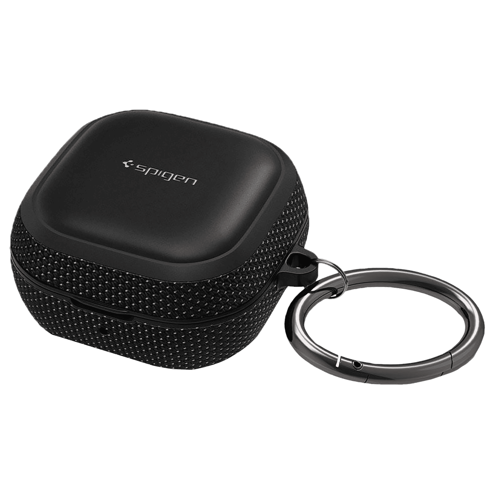 spigen Classic Fit TPU and Polycarbonate Back Cover for Galaxy Buds 2, Galaxy Buds Pro and Galaxy Buds Live (Metal Carabiner, Black)_9