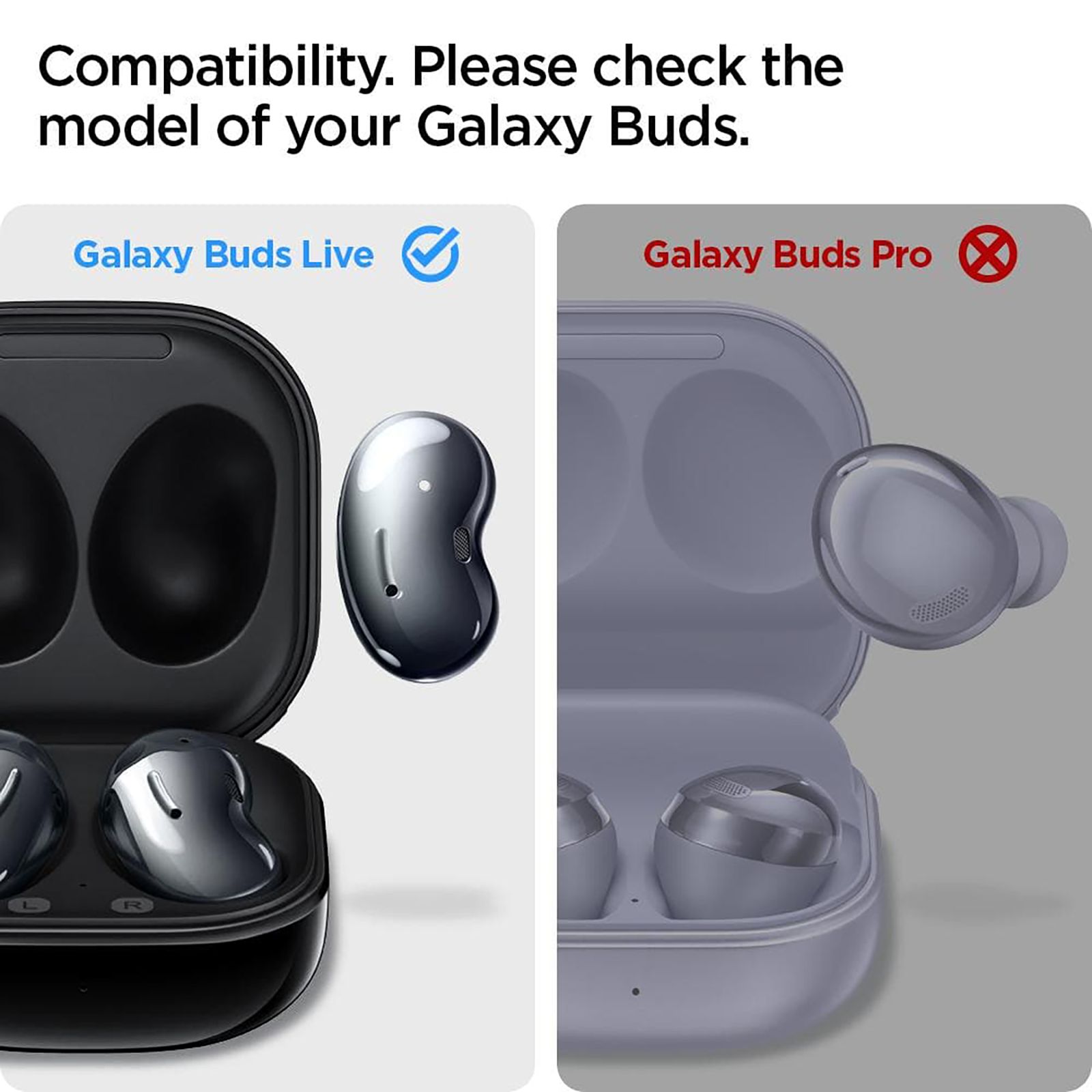 spigen Classic Fit TPU and Polycarbonate Back Cover for Galaxy Buds 2, Galaxy Buds Pro and Galaxy Buds Live (Metal Carabiner, Black)_11
