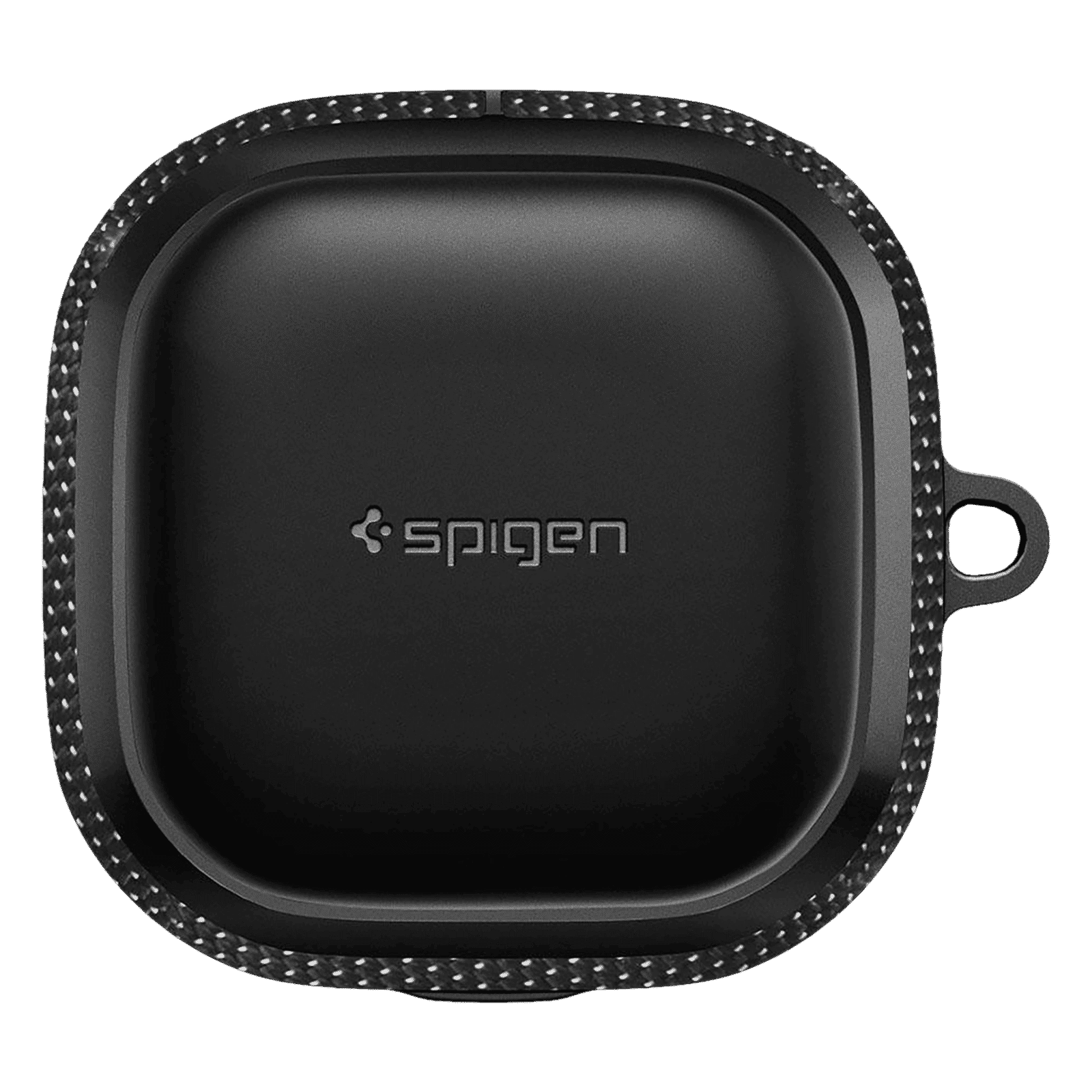 spigen Classic Fit TPU and Polycarbonate Back Cover for Galaxy Buds 2, Galaxy Buds Pro and Galaxy Buds Live (Metal Carabiner, Black)_3