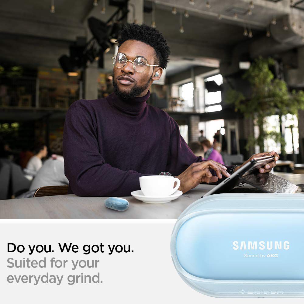 spigen Liquid Air Silicone Full Cover Case For Galaxy Buds+/Galaxy Buds (Soft Texture, ASD01176, Frost Clear)_6