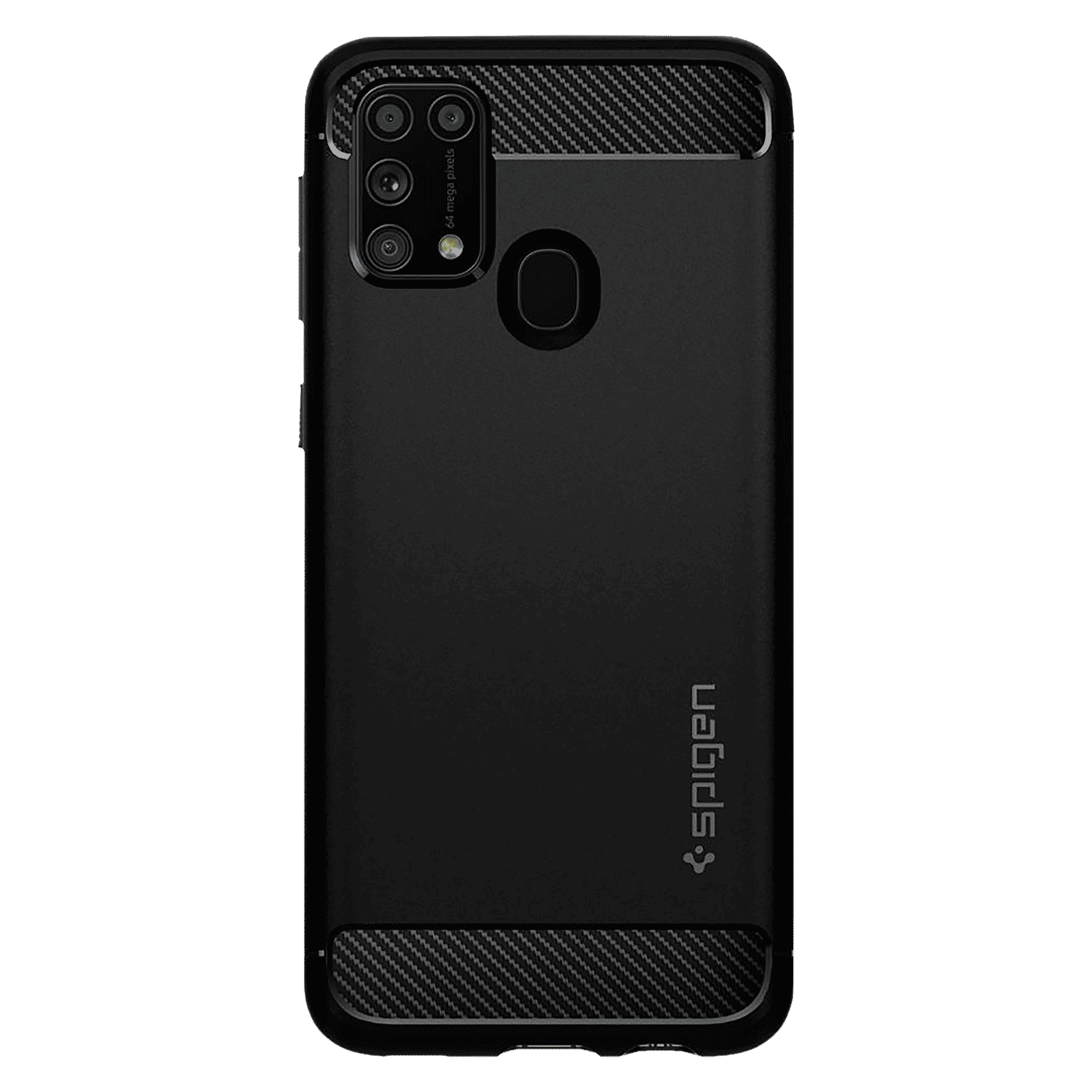 spigen Rugged Armor TPU Back Cover for SAMSUNG Galaxy M31, M31 Prime, F41 (Air Cushion Technology, Matte Black)_3