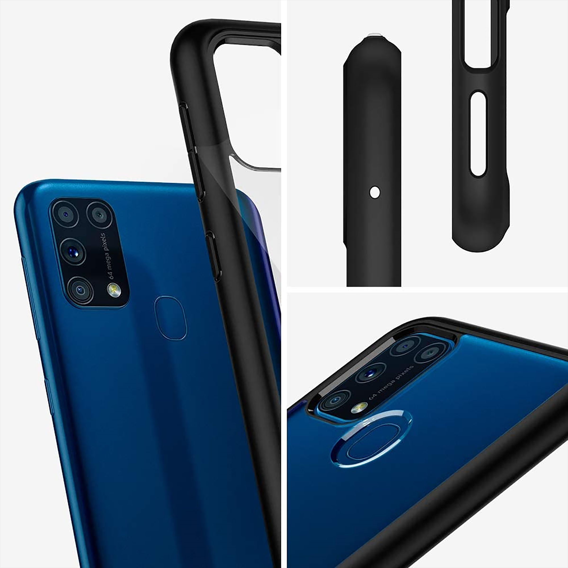 spigen Ultra Hybrid Polycarbonate & TPU Back Cover for SAMSUNG Galaxy M31 (Air Cushion Technology, Matte Black)_7