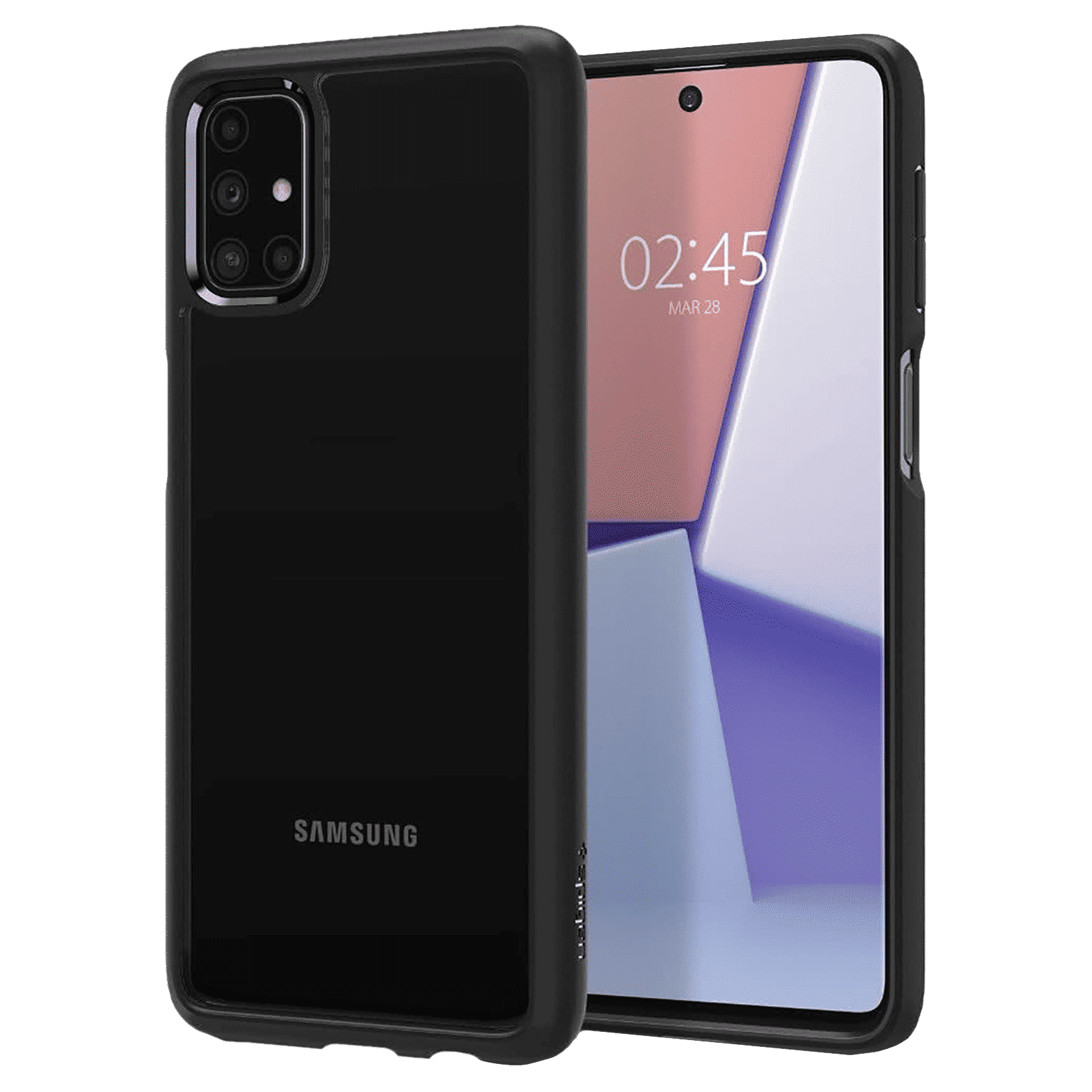 spigen Ultra Hybrid Soft Polycarbonate & TPU Back Cover for SAMSUNG Galaxy M31s (Air Cushion Technology, Matte Black)_1