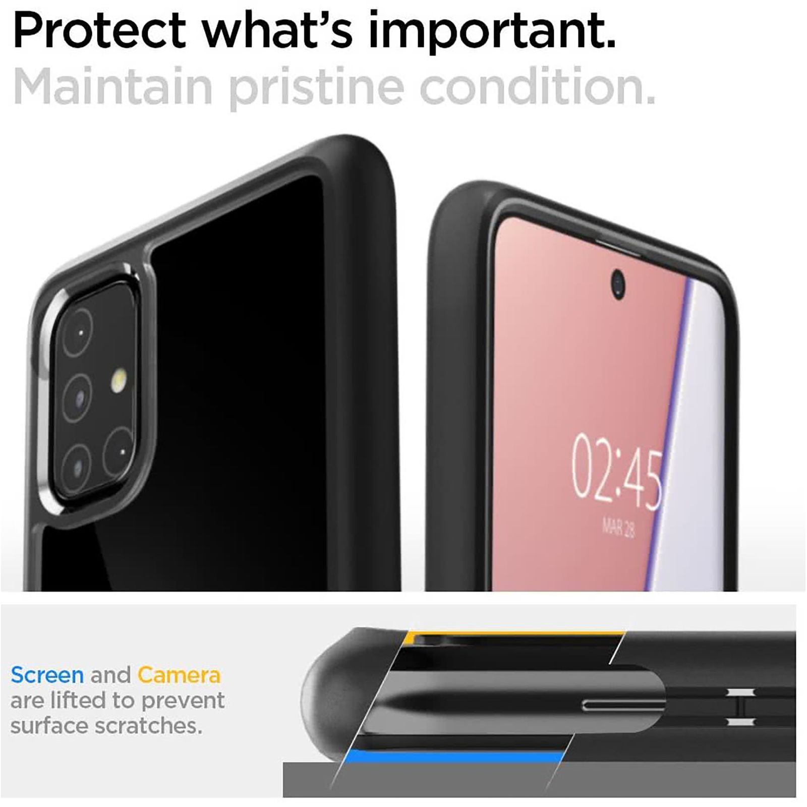 spigen Ultra Hybrid Soft Polycarbonate & TPU Back Cover for SAMSUNG Galaxy M31s (Air Cushion Technology, Matte Black)_8