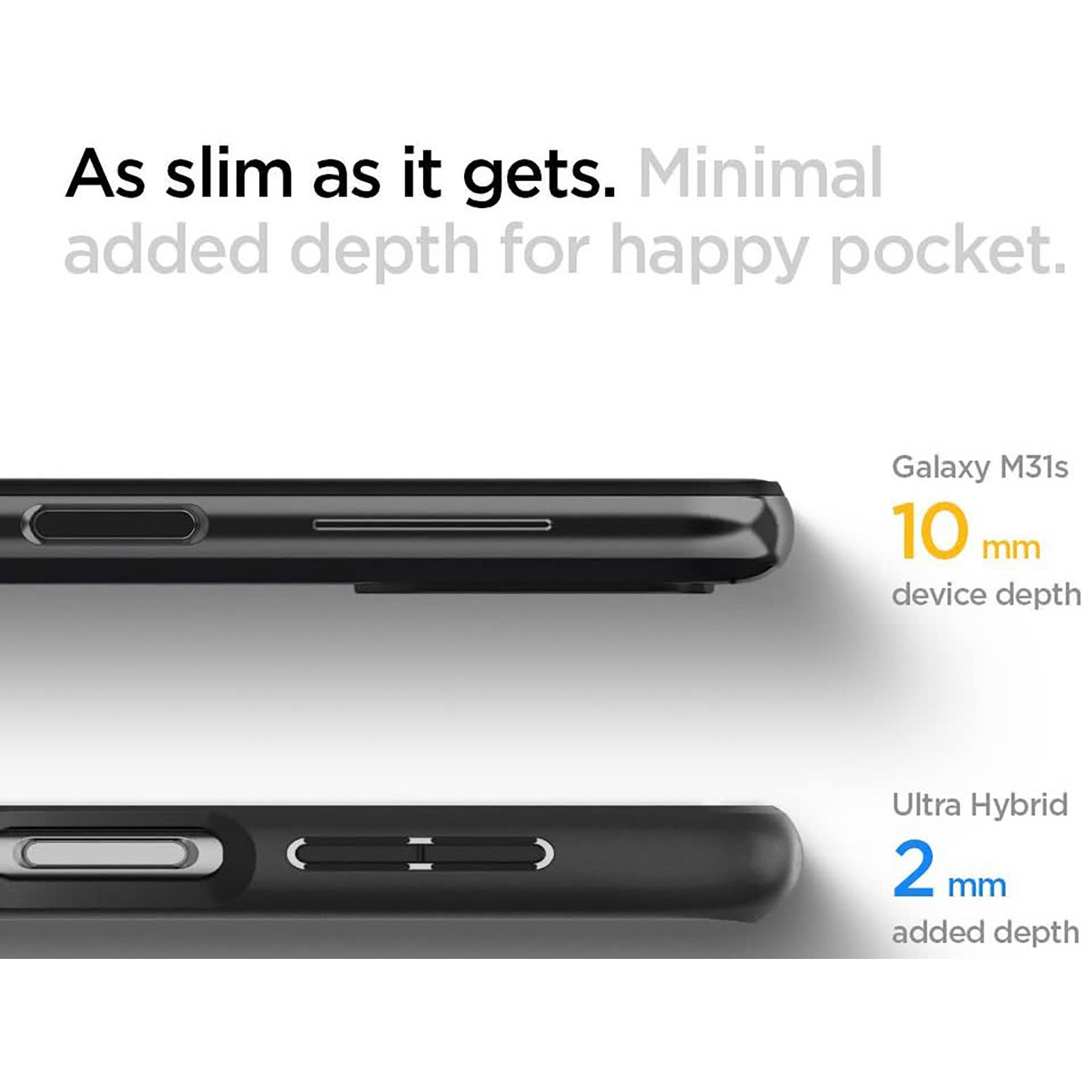 spigen Ultra Hybrid Soft Polycarbonate & TPU Back Cover for SAMSUNG Galaxy M31s (Air Cushion Technology, Matte Black)_5