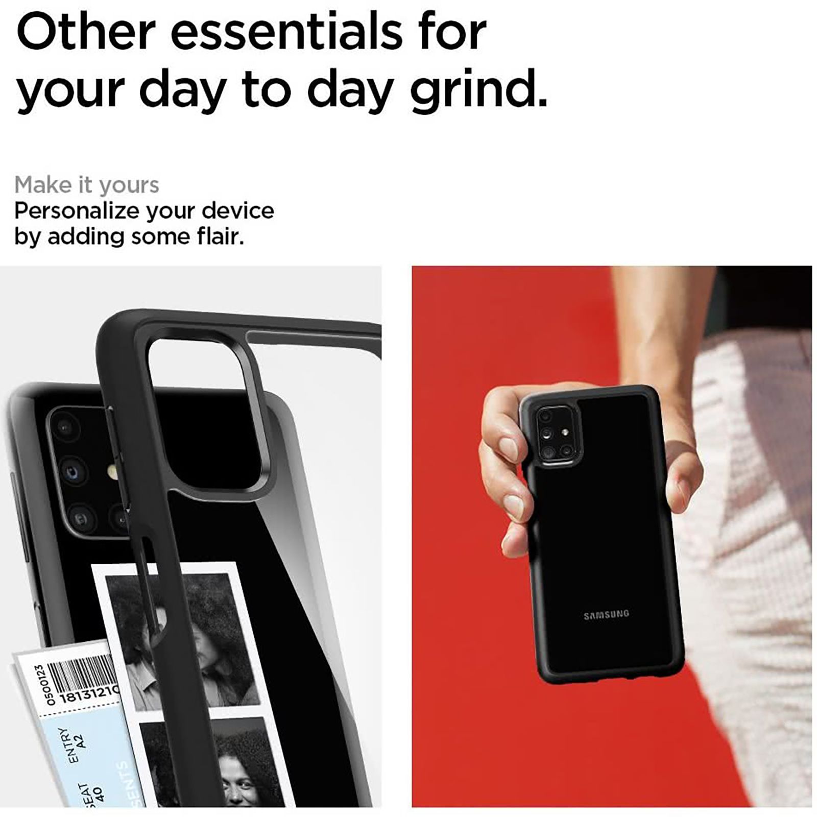 spigen Ultra Hybrid Soft Polycarbonate & TPU Back Cover for SAMSUNG Galaxy M31s (Air Cushion Technology, Matte Black)_7