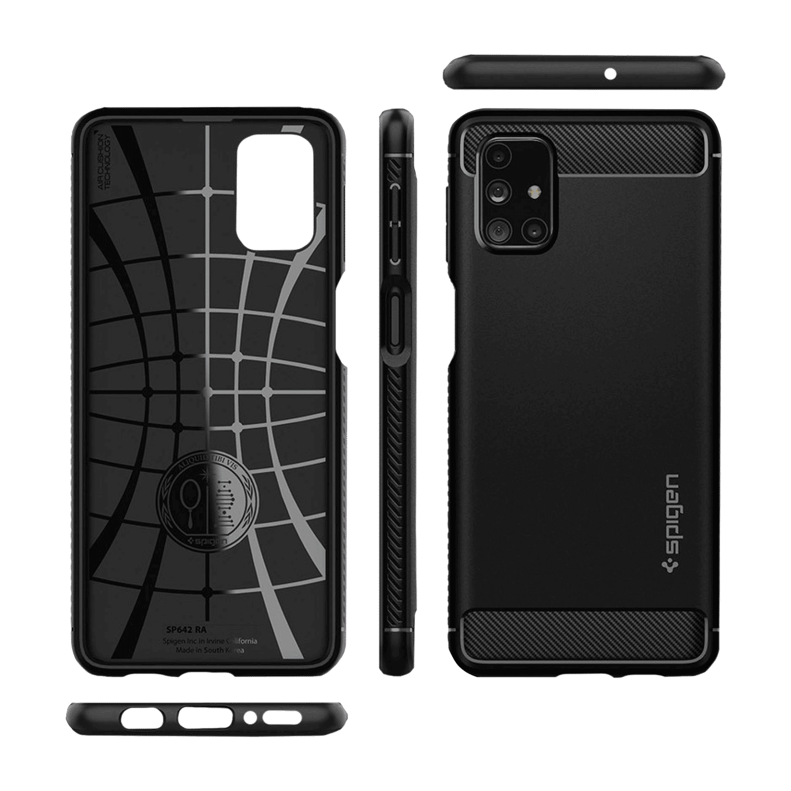 spigen Rugged Armor TPU Back Cover for SAMSUNG Galaxy M31s (Air Cushion Technology, Matte Black)_4