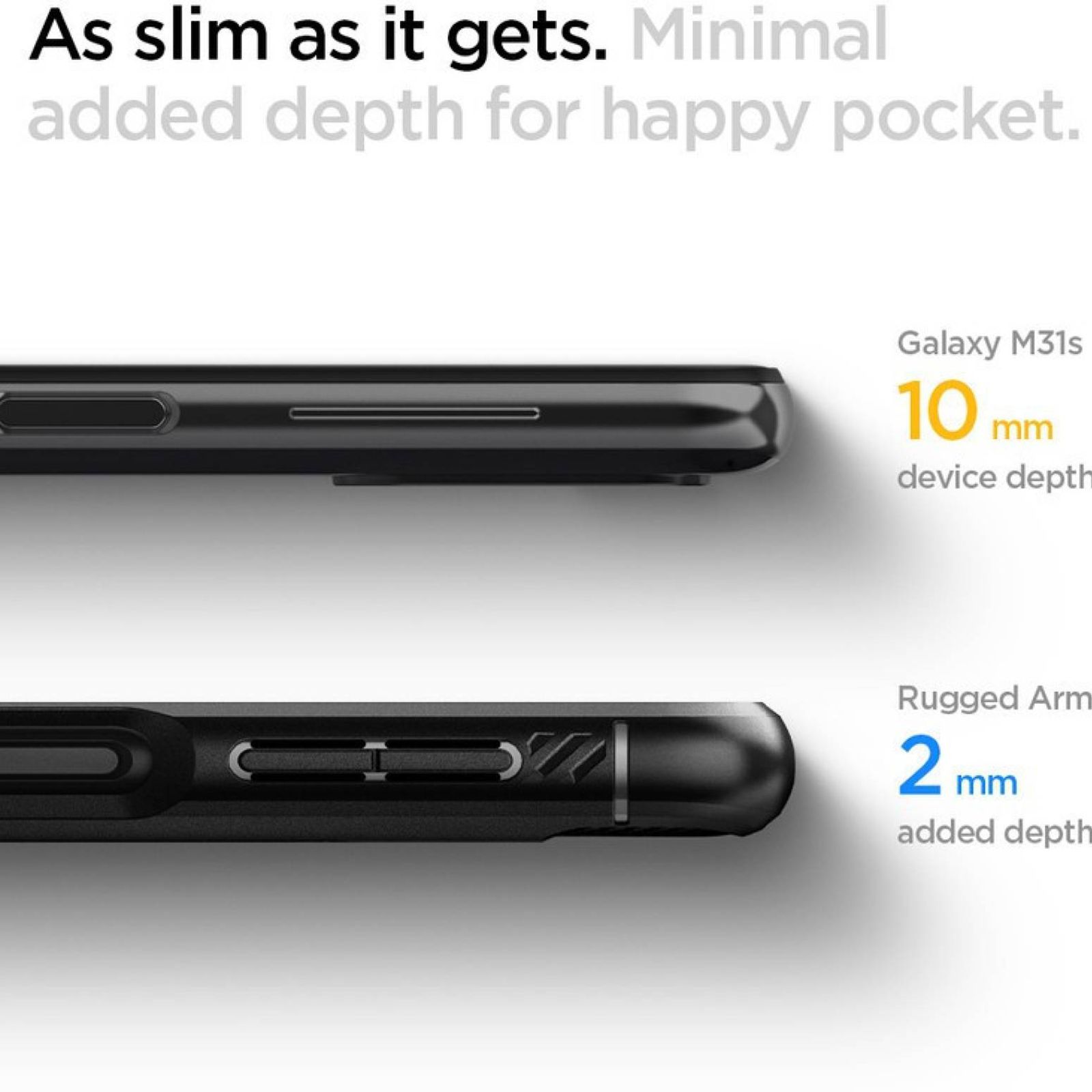 spigen Rugged Armor TPU Back Cover for SAMSUNG Galaxy M31s (Air Cushion Technology, Matte Black)_5