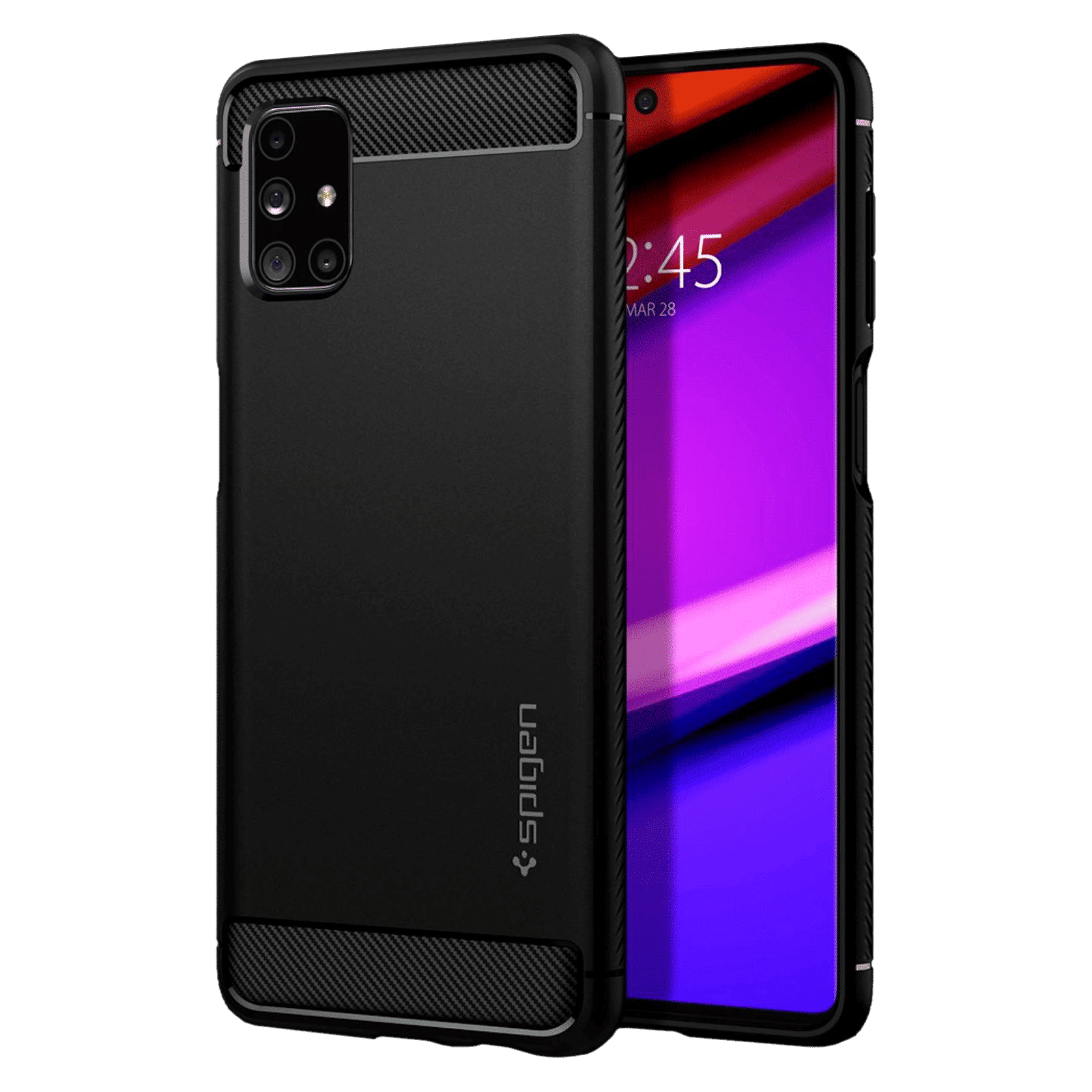 spigen Rugged Armor TPU & Plastic Back Case For Galaxy M51 (Lightweight, ACS01457, Black)_1