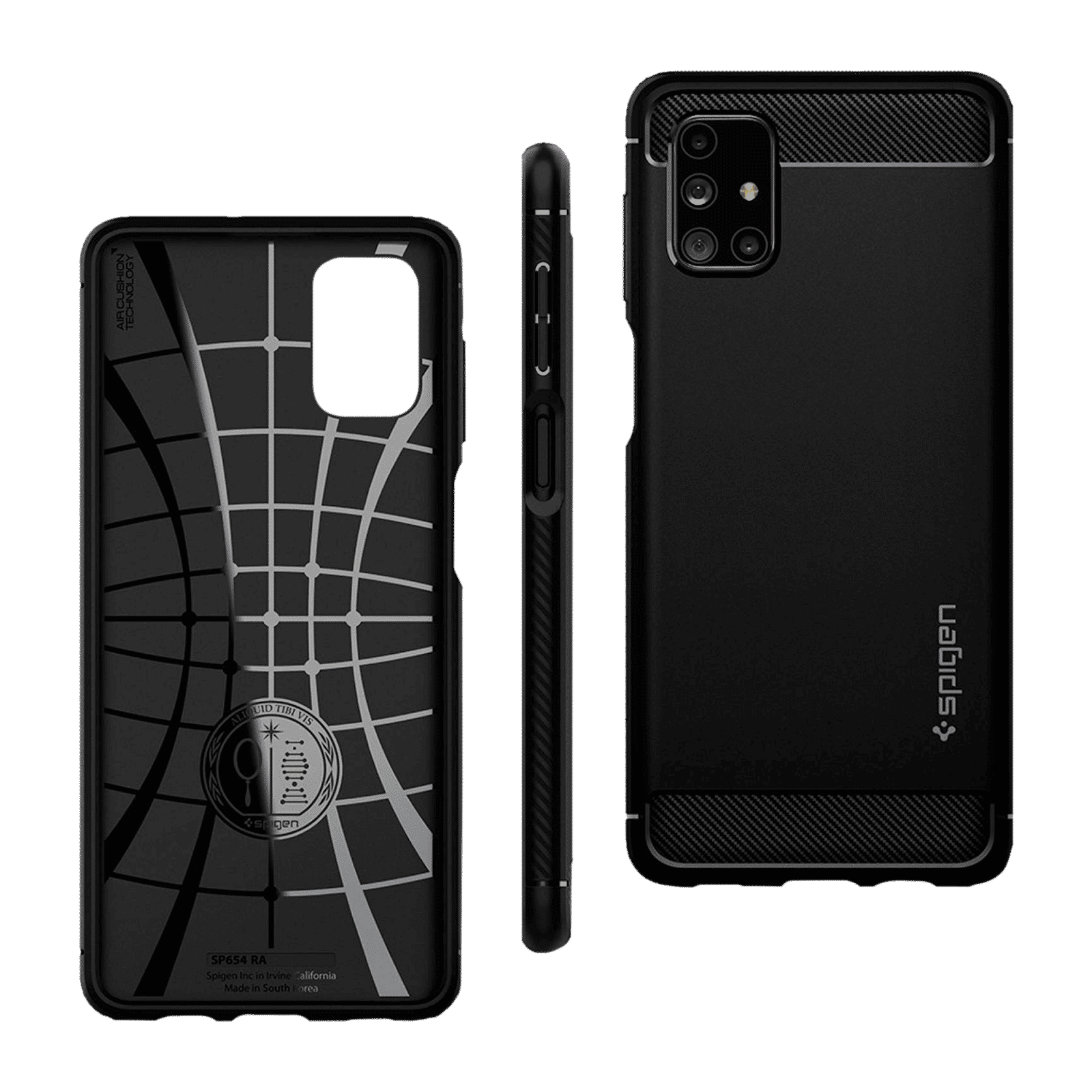 spigen Rugged Armor TPU & Plastic Back Case For Galaxy M51 (Lightweight, ACS01457, Black)_3