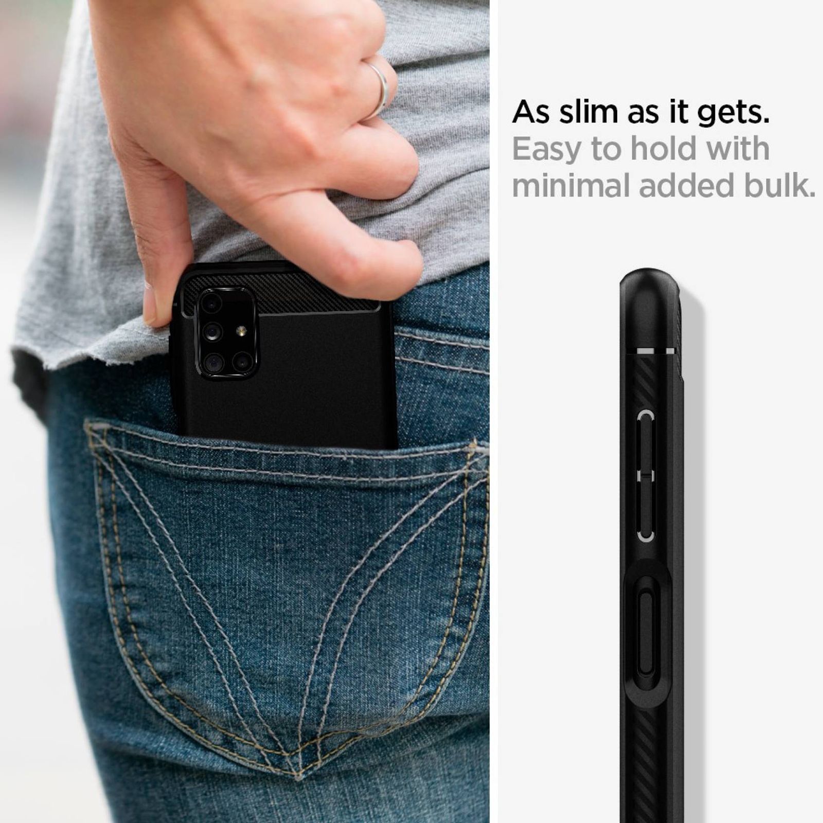 spigen Rugged Armor TPU & Plastic Back Case For Galaxy M51 (Lightweight, ACS01457, Black)_5