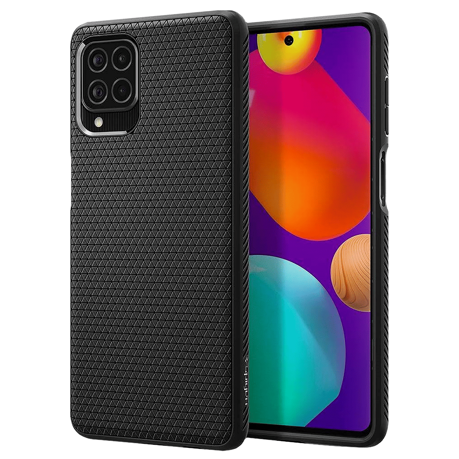 spigen Liquid Air TPU Back Cover for SAMSUNG Galaxy M62, F62 (Air Cushion Technology, Matte Black)_1