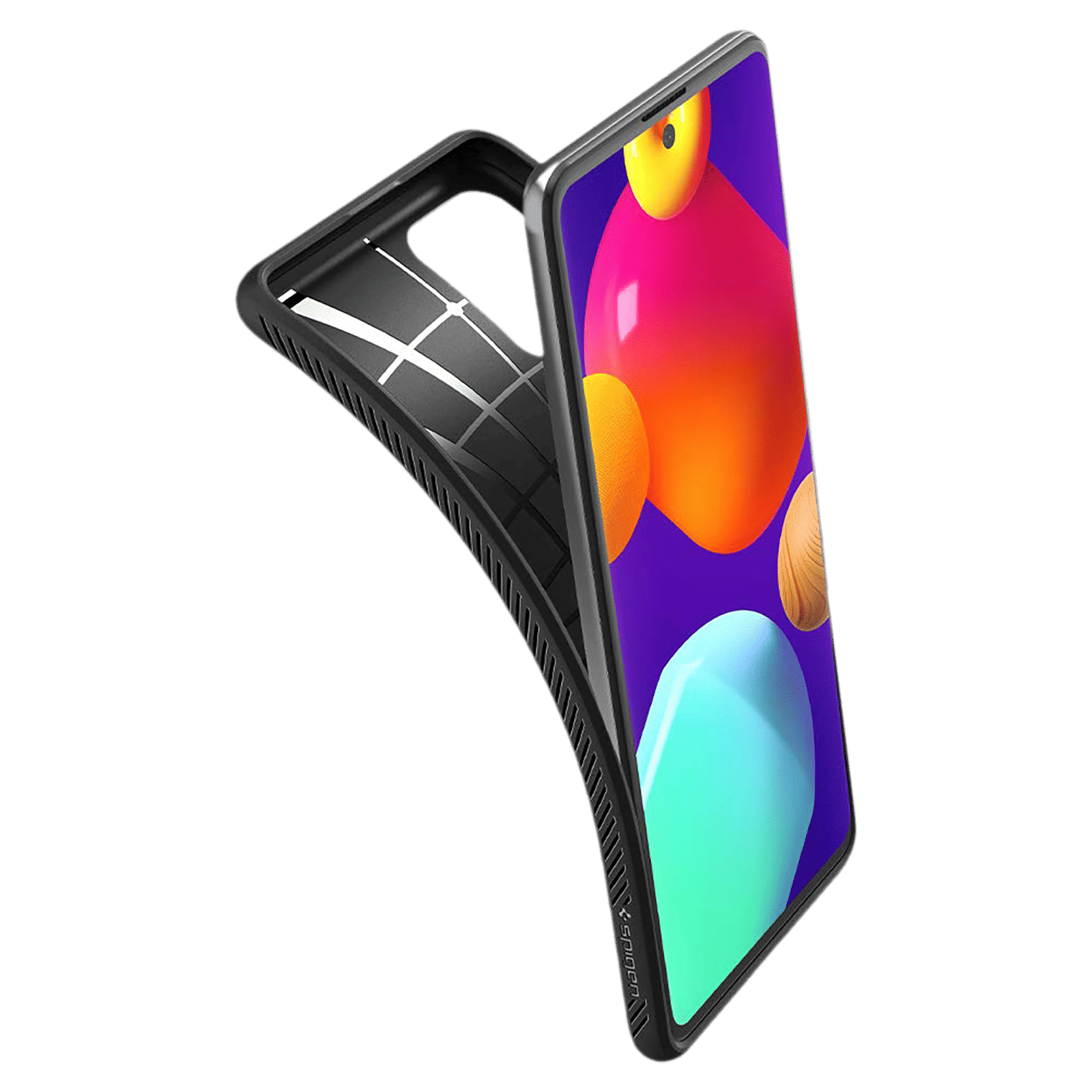 spigen Liquid Air TPU Back Cover for SAMSUNG Galaxy M62, F62 (Air Cushion Technology, Matte Black)_9