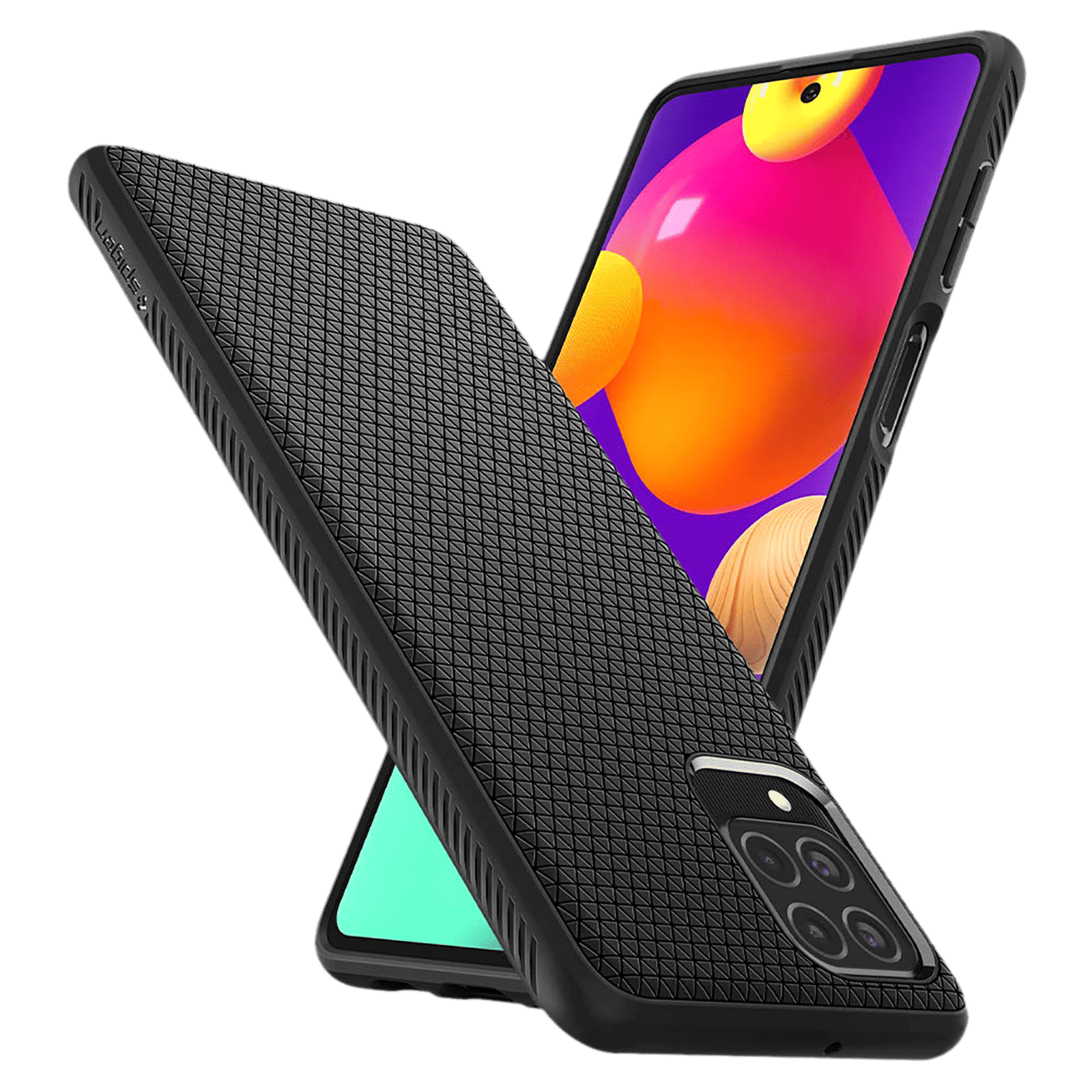 spigen Liquid Air TPU Back Cover for SAMSUNG Galaxy M62, F62 (Air Cushion Technology, Matte Black)_10