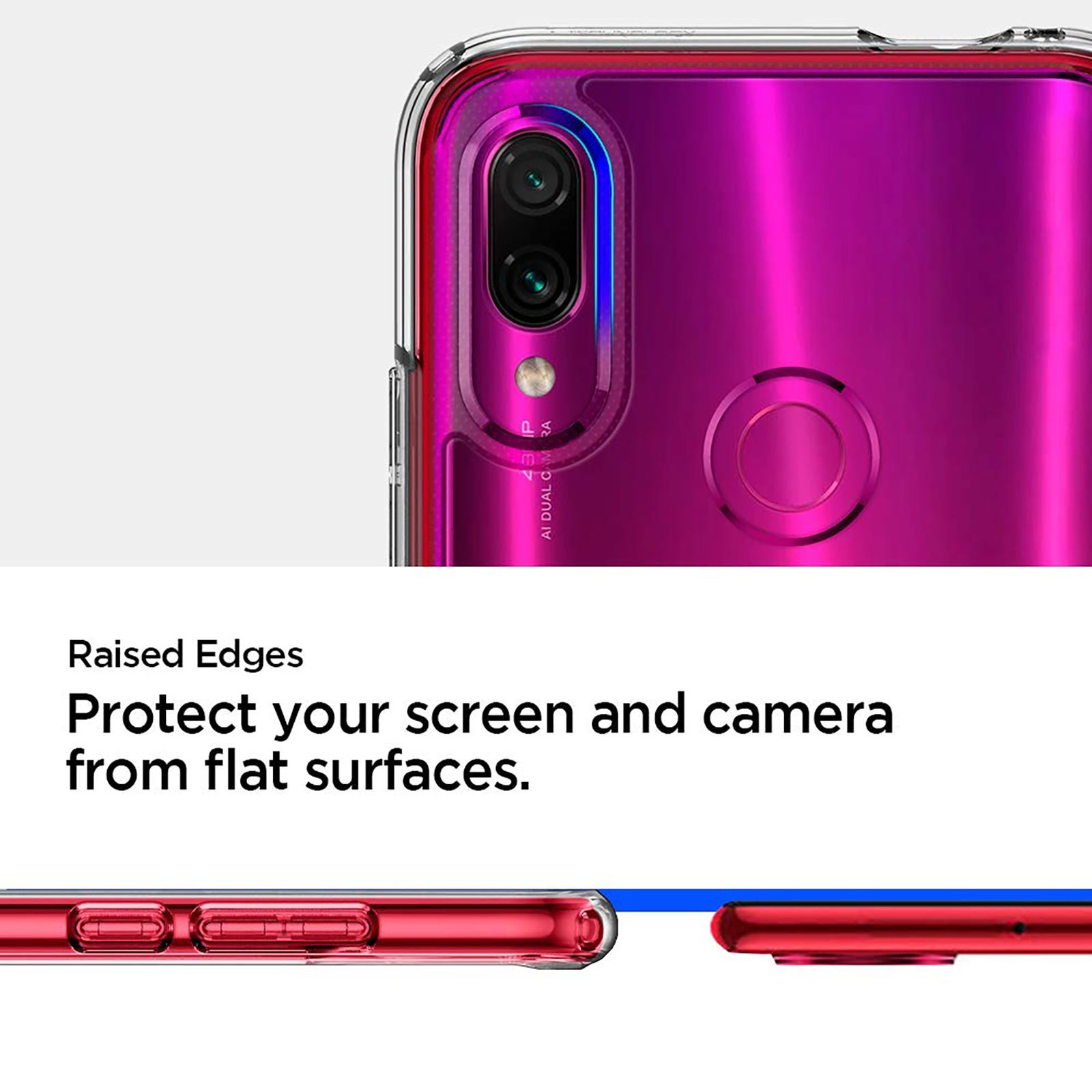 spigen Ultra Hybrid Hard Polycarbonate & TPU Back Cover for Redmi Note 7 Pro, Note 7, Note 7S (Military Grade Protection, Crystal Clear)_8