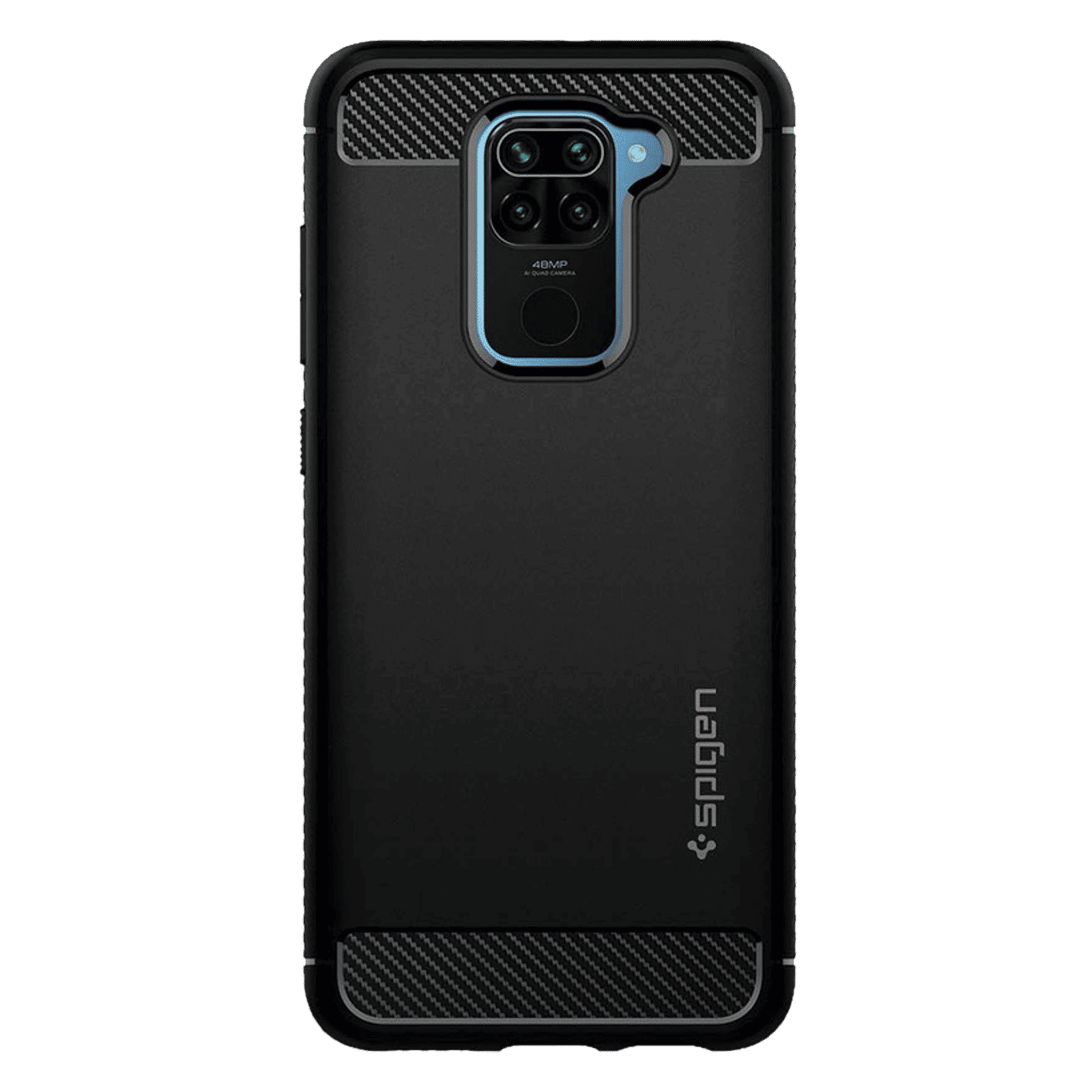 spigen Rugged Armor TPU Back Case For Redmi Note 9 (Air Cushion Technology, ACS01192, Matte Black)_4